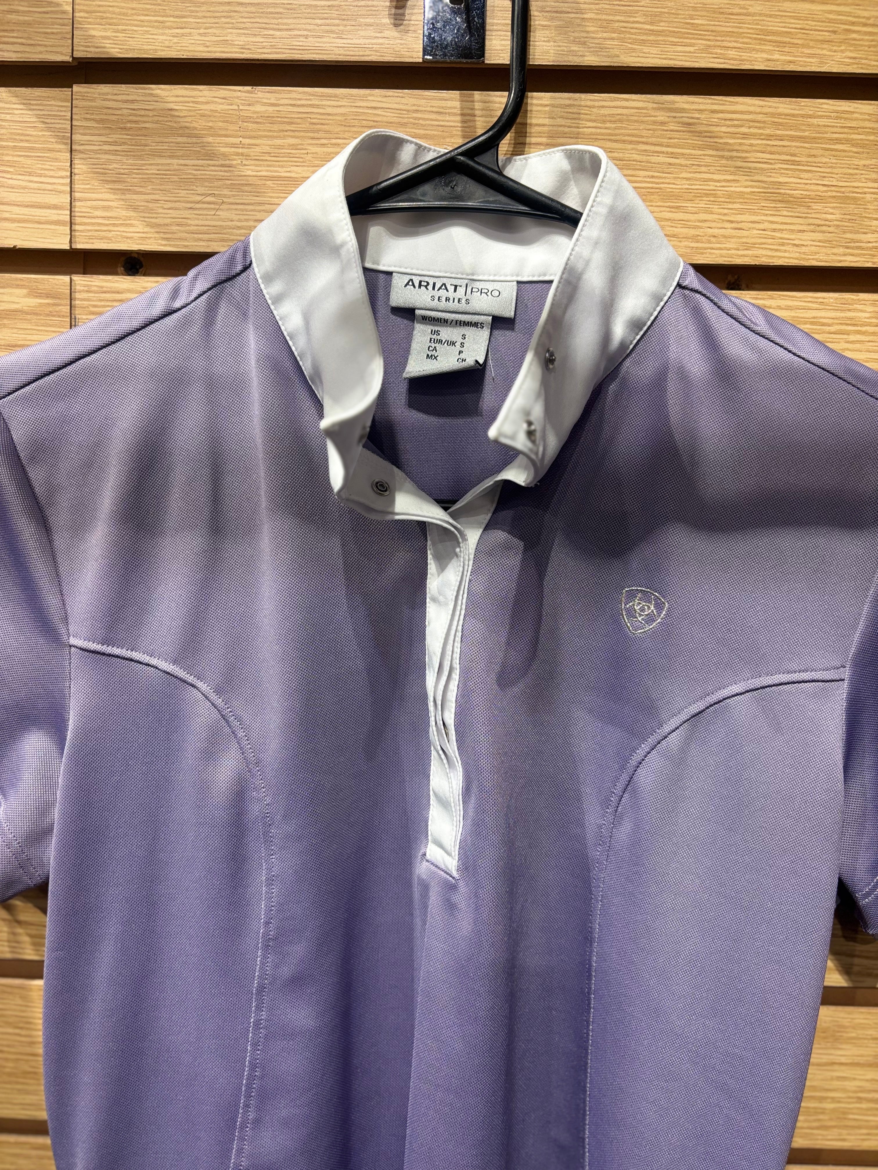 Used Small Lilac Ariat Pro Series Short Sleeve Show Shirt