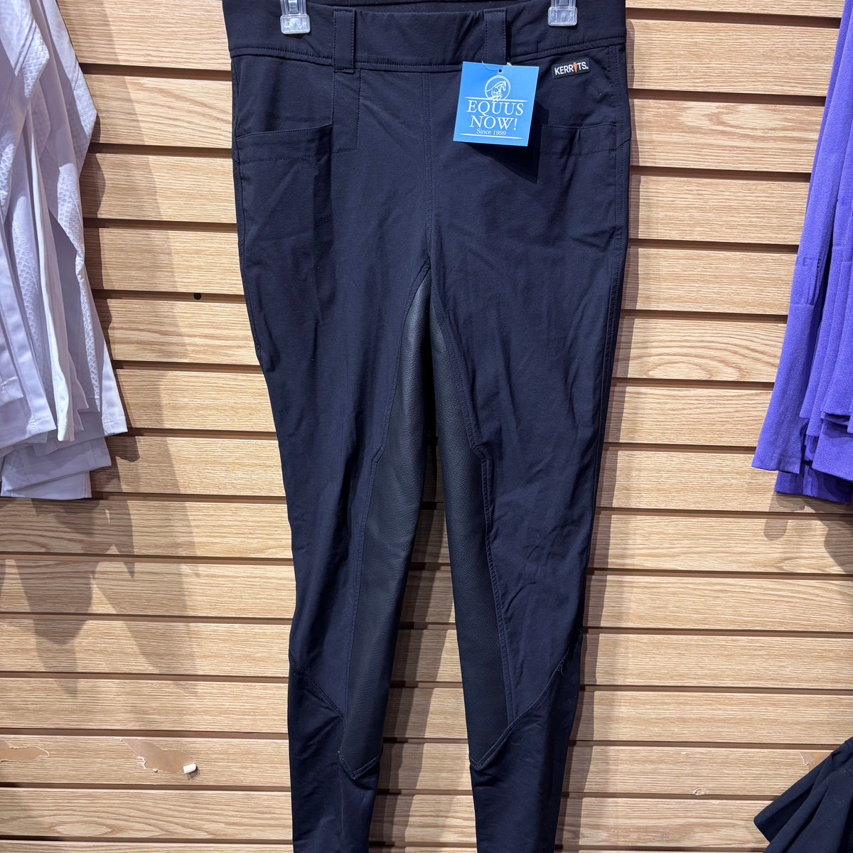Used Large Black Kerrits Griptek Full Seat Breeches