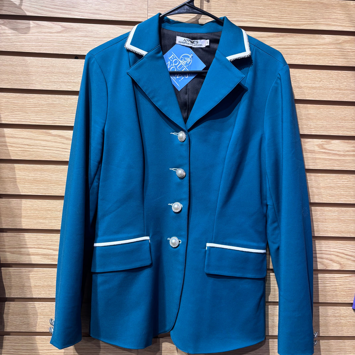 Used Medium Annies Equestrienne Apparel Teal Show Coat