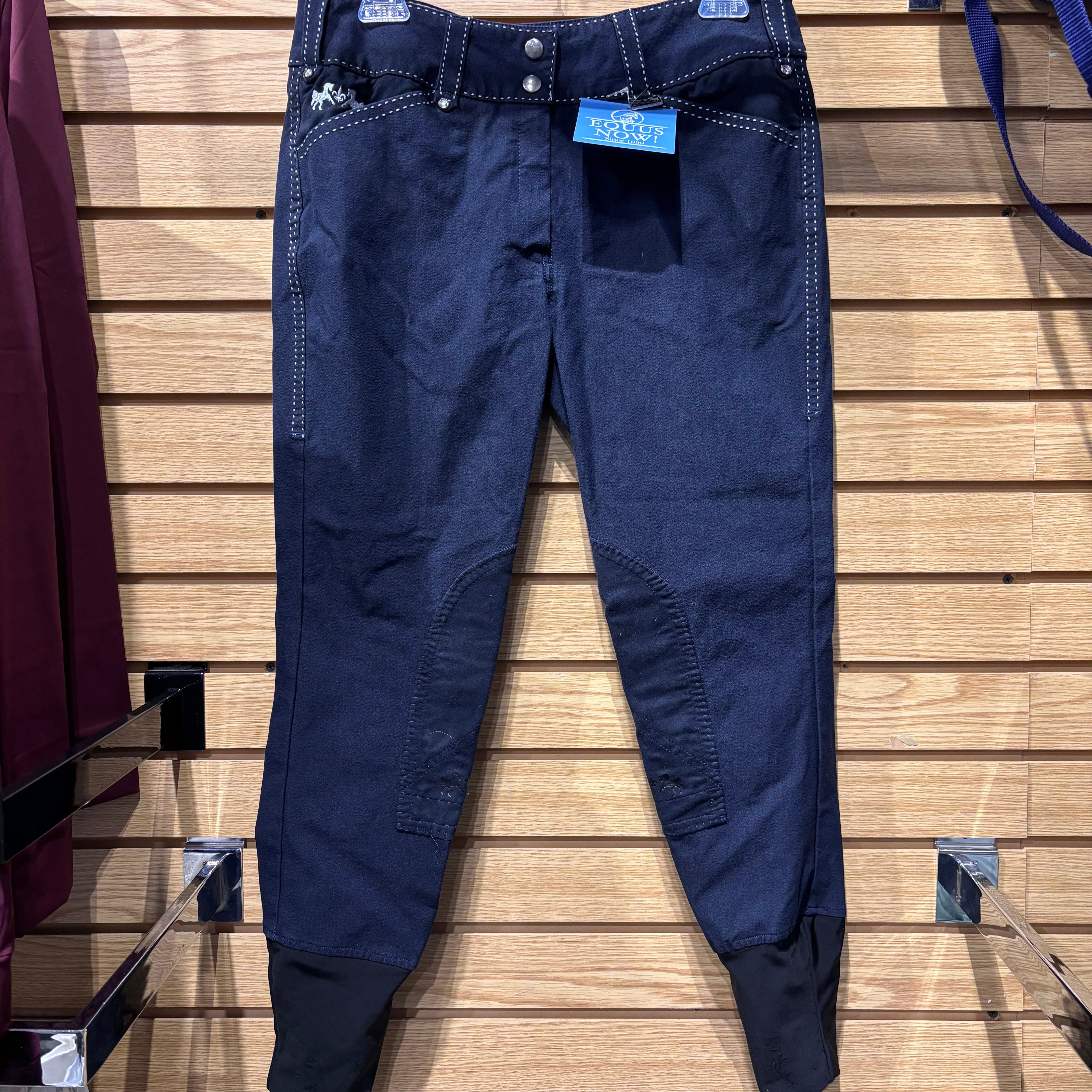 Used 32 Navy Equine Couture Knee Patch Breeches