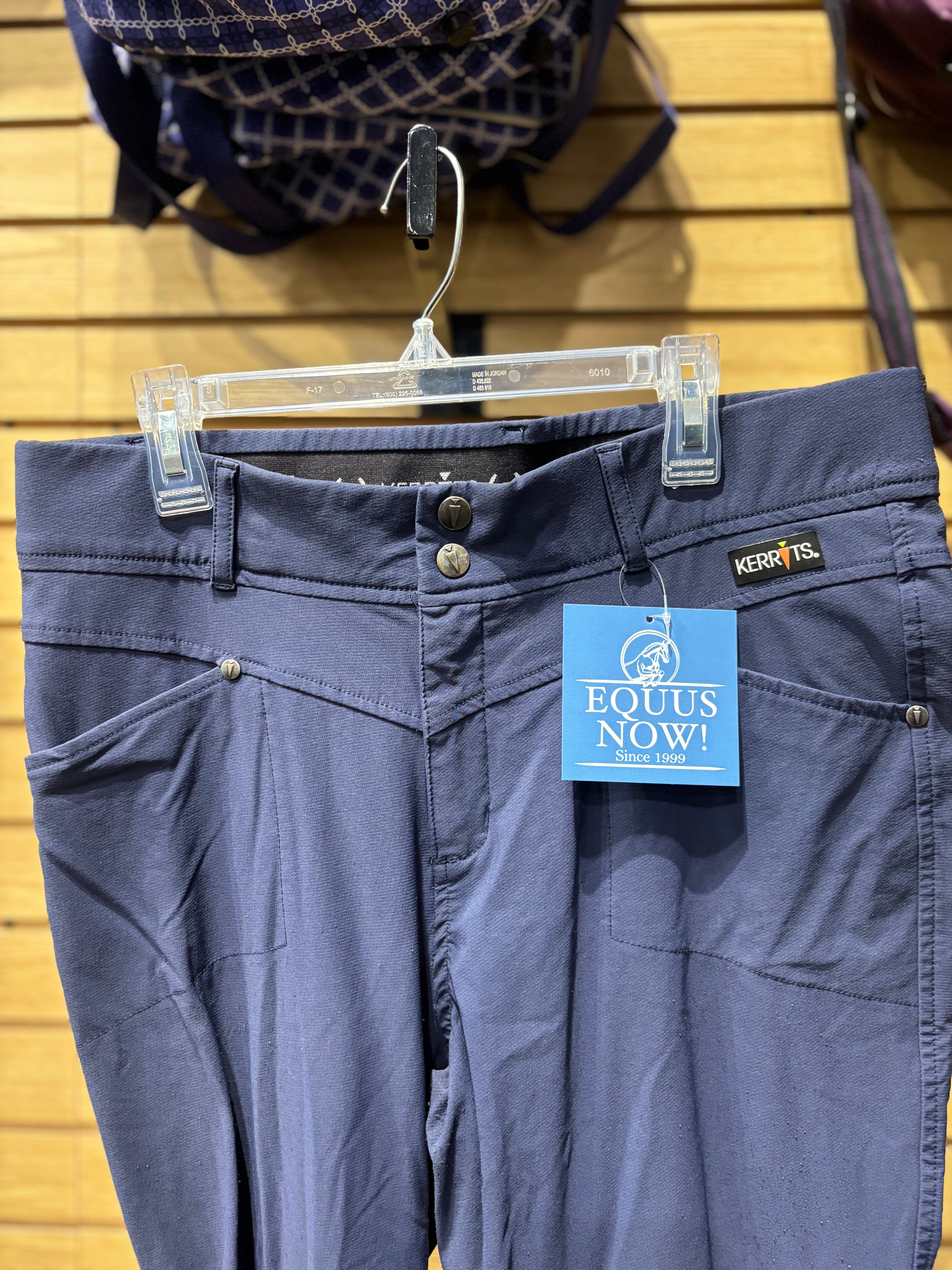 Used Large Navy Kerrits Knee Patch Breeches