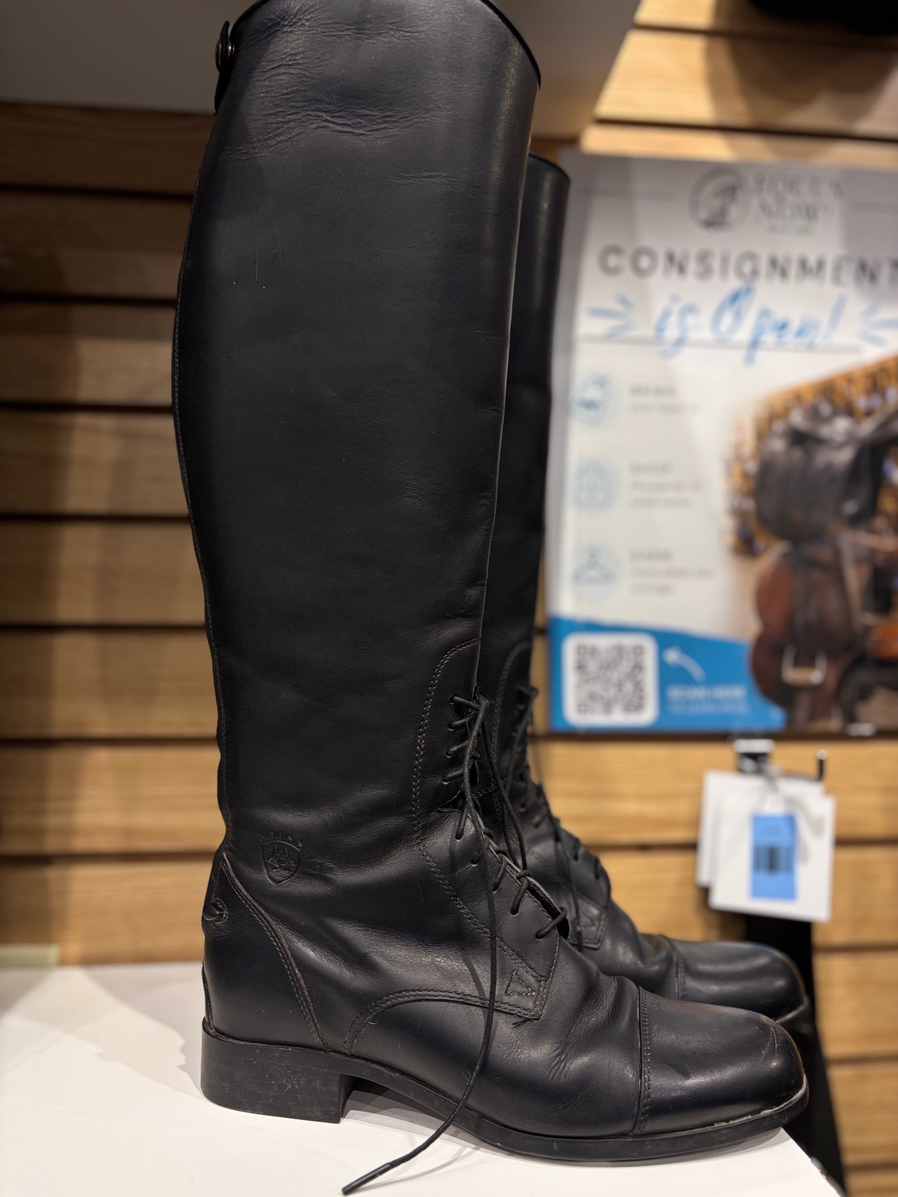 Used 8.5 Med/Wide Black Ariat Tall Boots