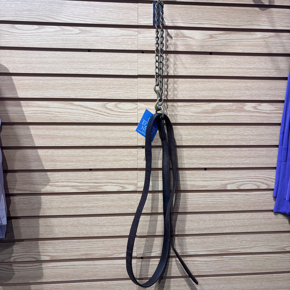 Used Brown Leather Lead with Chain