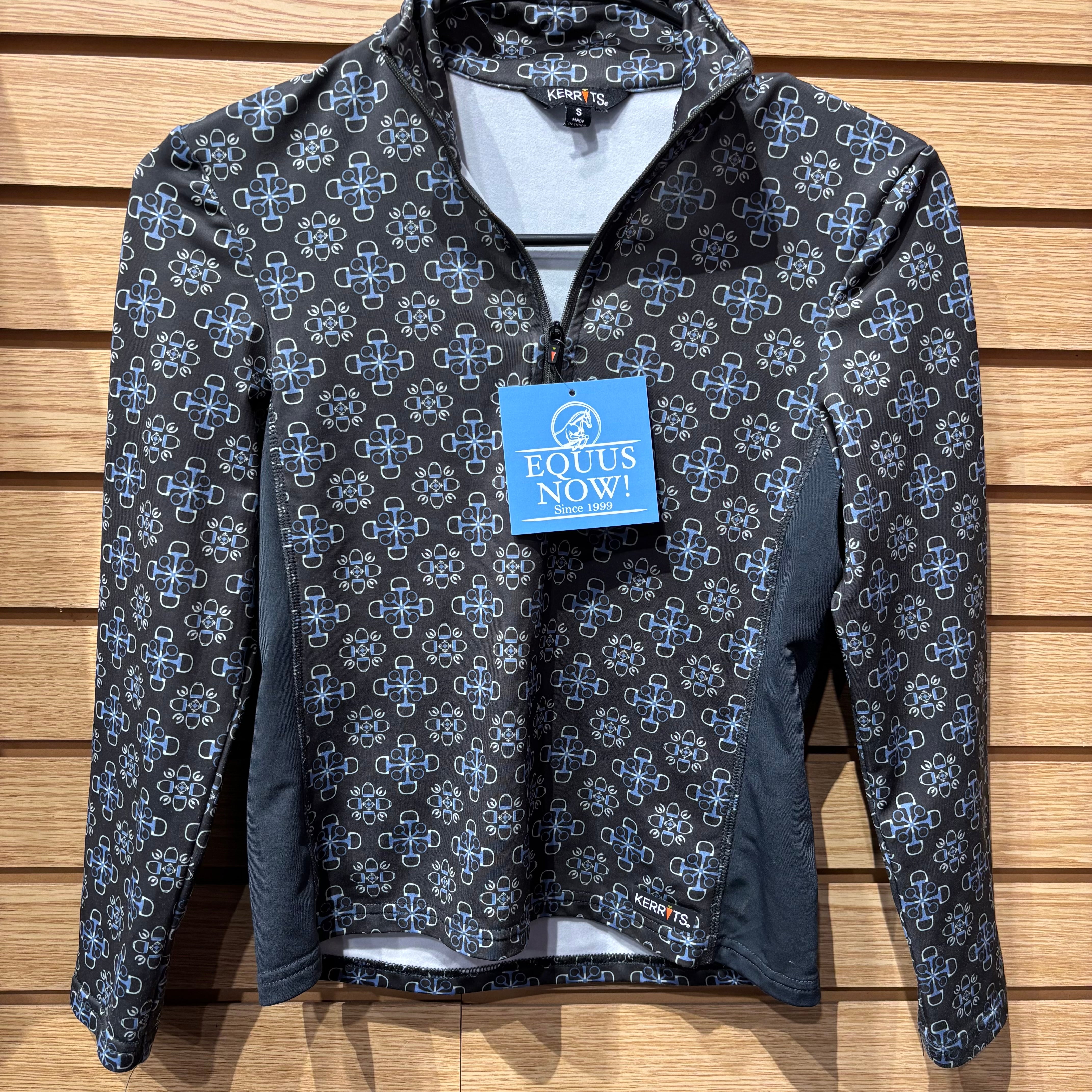Used Youth Small Slate/Bits Kerrits Winter 1/4 Zip