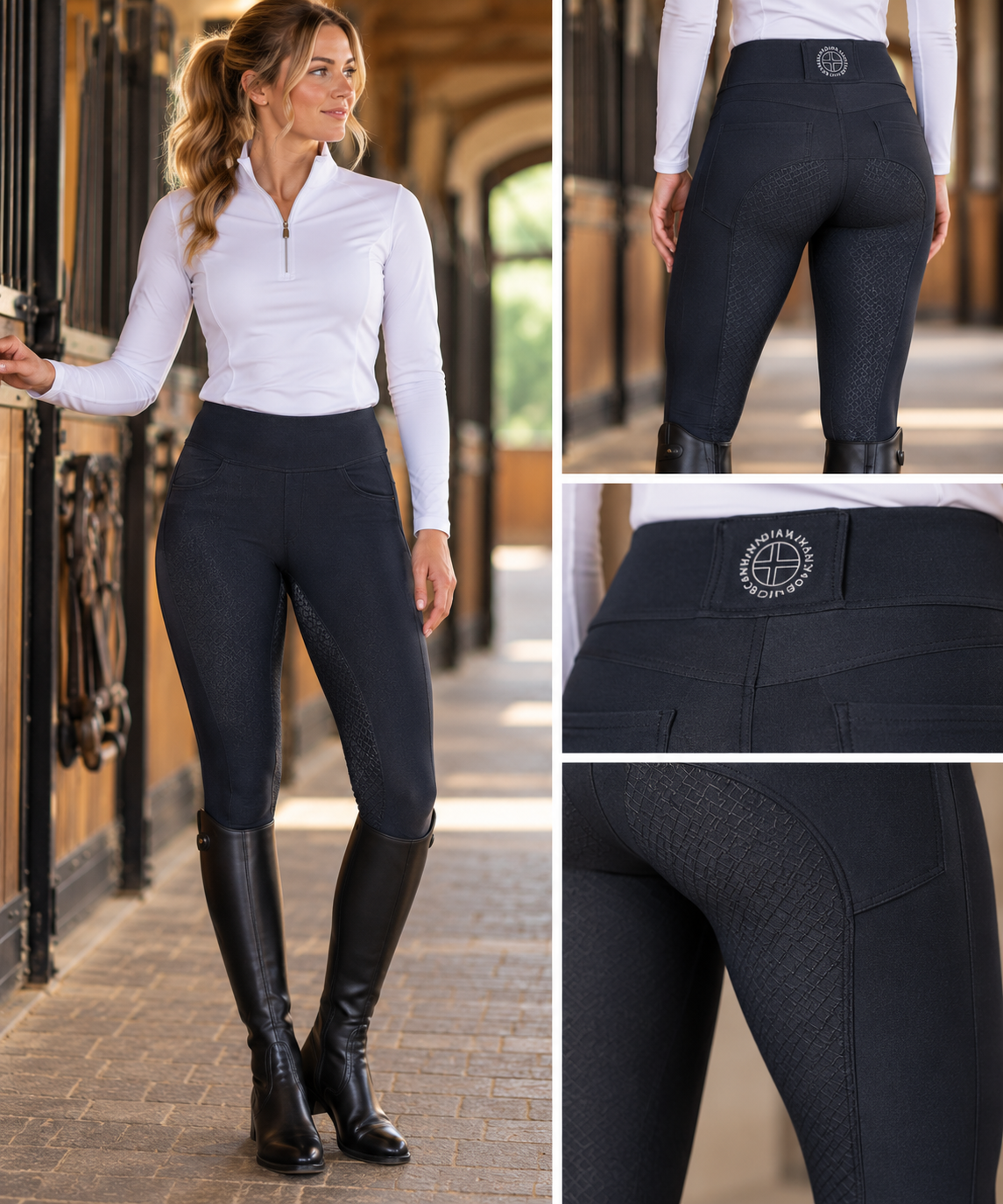 Sale Horze Katia Denim Look Full Seat Tights