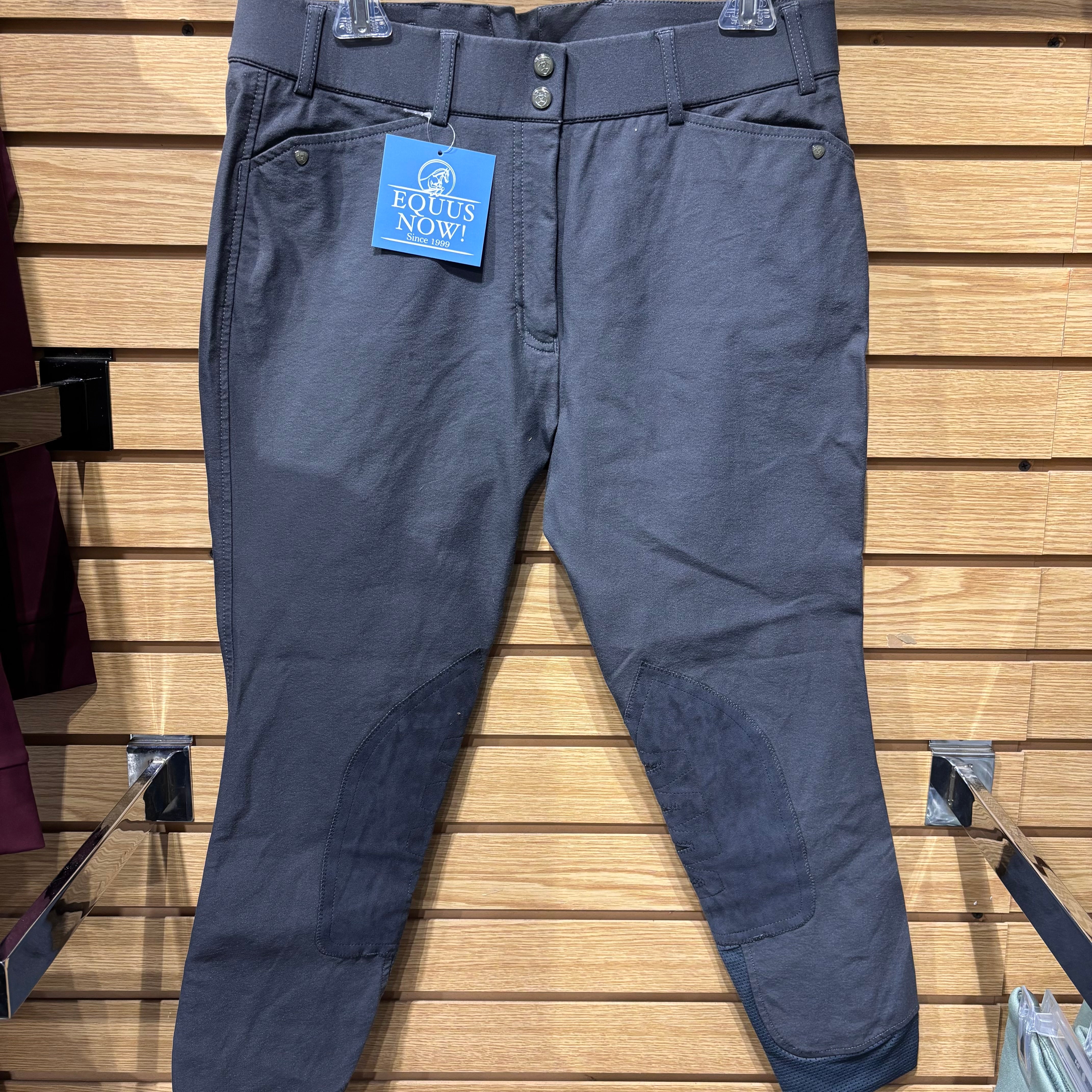 Used 34R Ariat Elite Knee Patch Breeches Grey