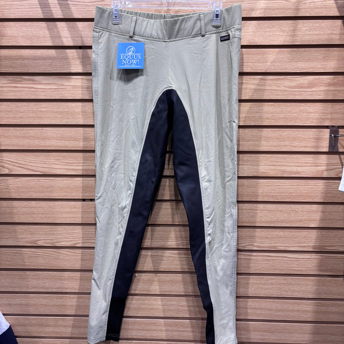 Used XL Tan/Black Kerrits Flex Full Seat Breeches
