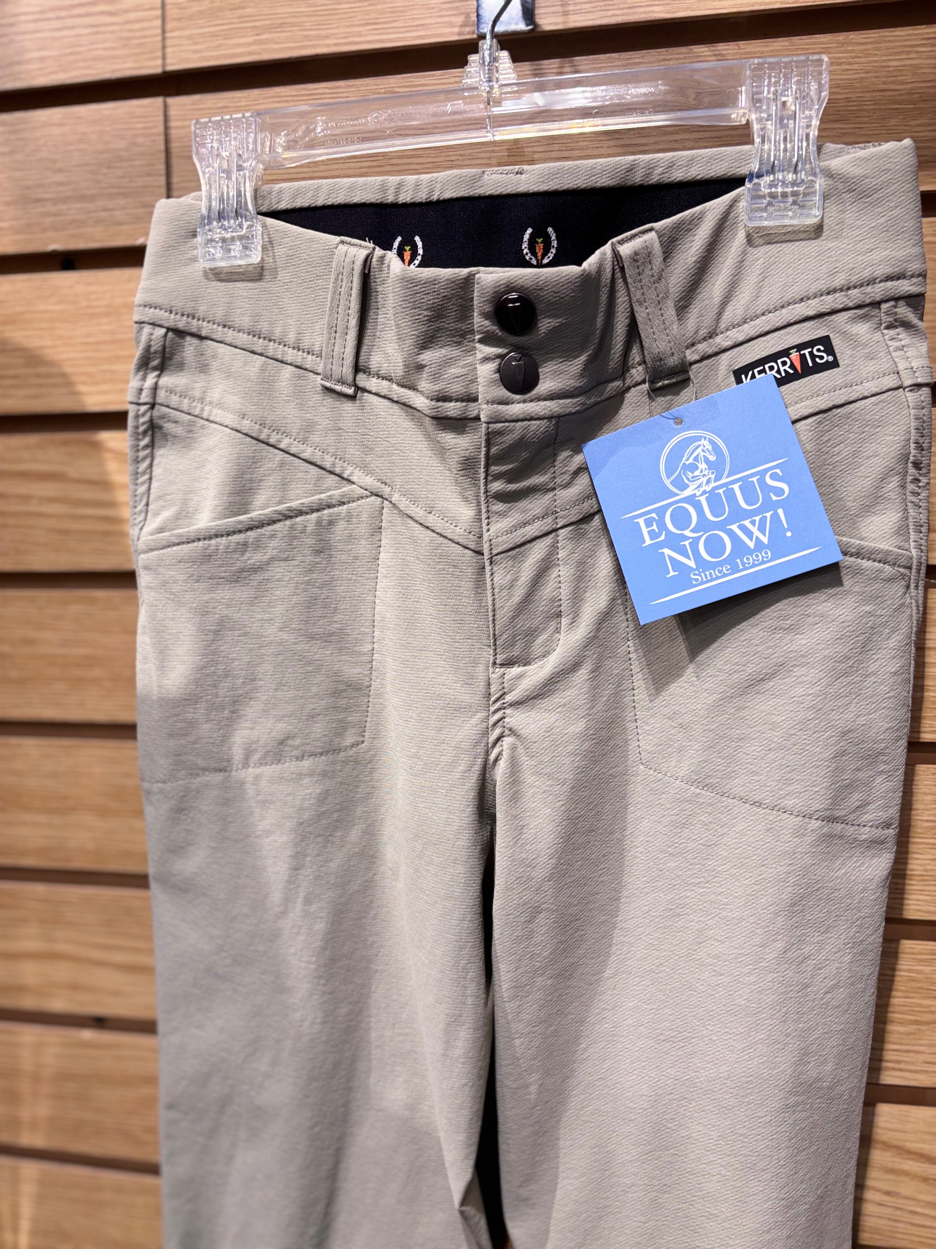 Used XL Kerrits Crossover Tan Knee Patch Jodhpurs