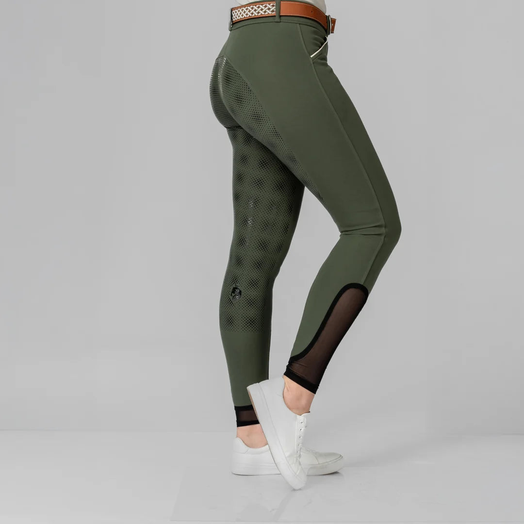 Equinavia Astrid Silicone Full Seat Breeches Thyme/Vanilla Cream