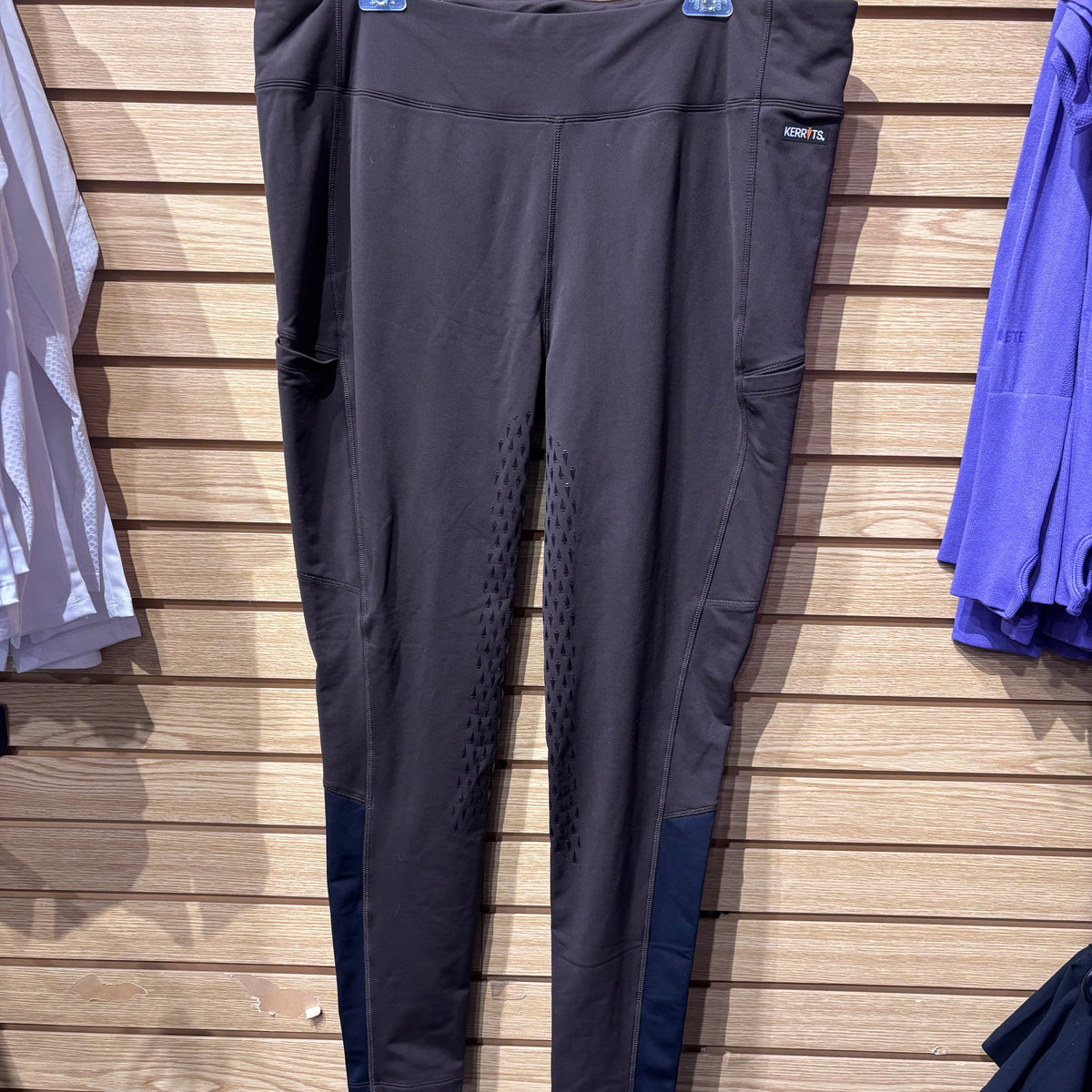 Used 2XL Brown Kerrits Full Leg Silicone Tights