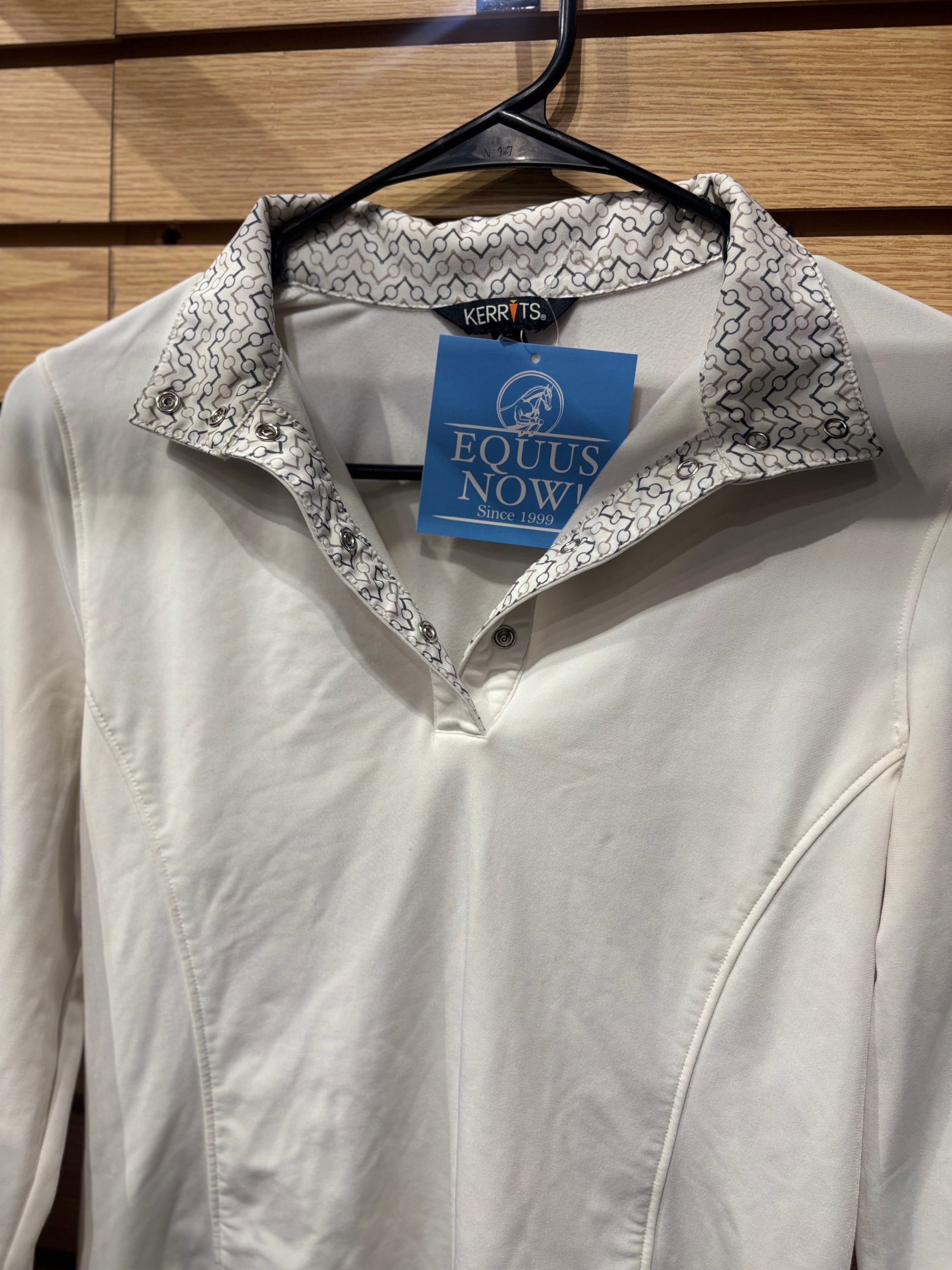 Used Small White Kerrits Winter Show Shirt