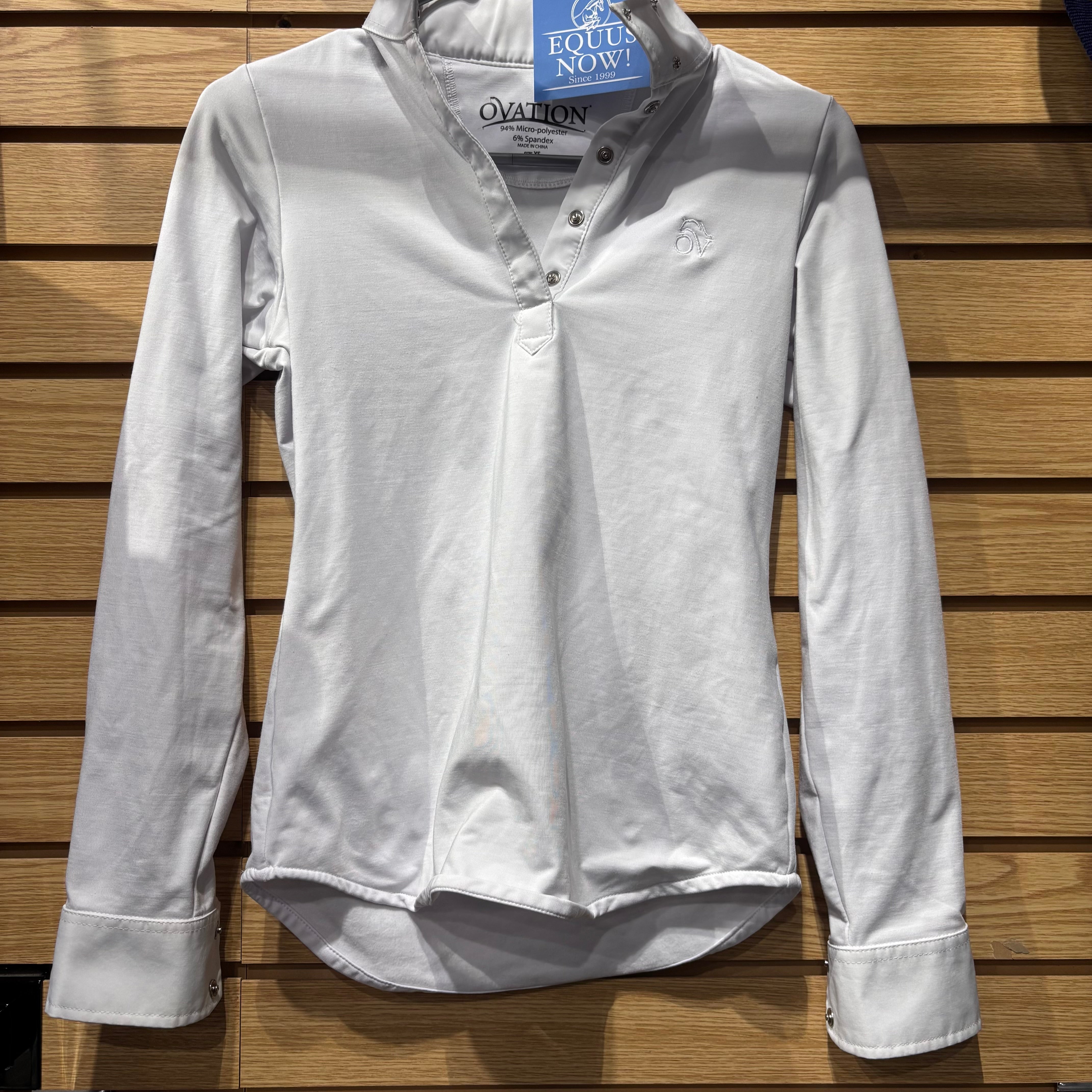Used XS White Ovation Long Sleeve Show Shirt