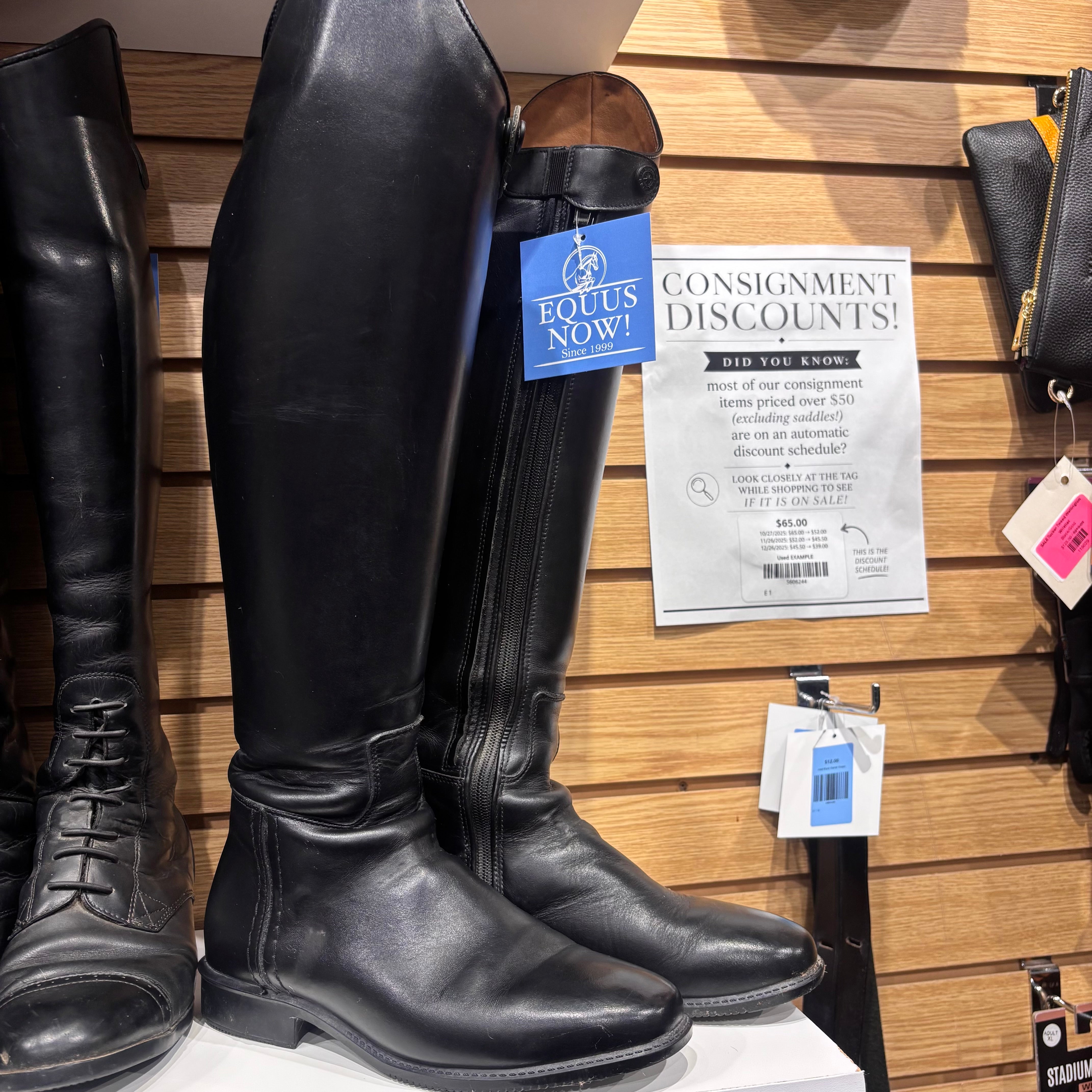 Used US 7 Slim Black Suedwind Legacy Dressage Boots