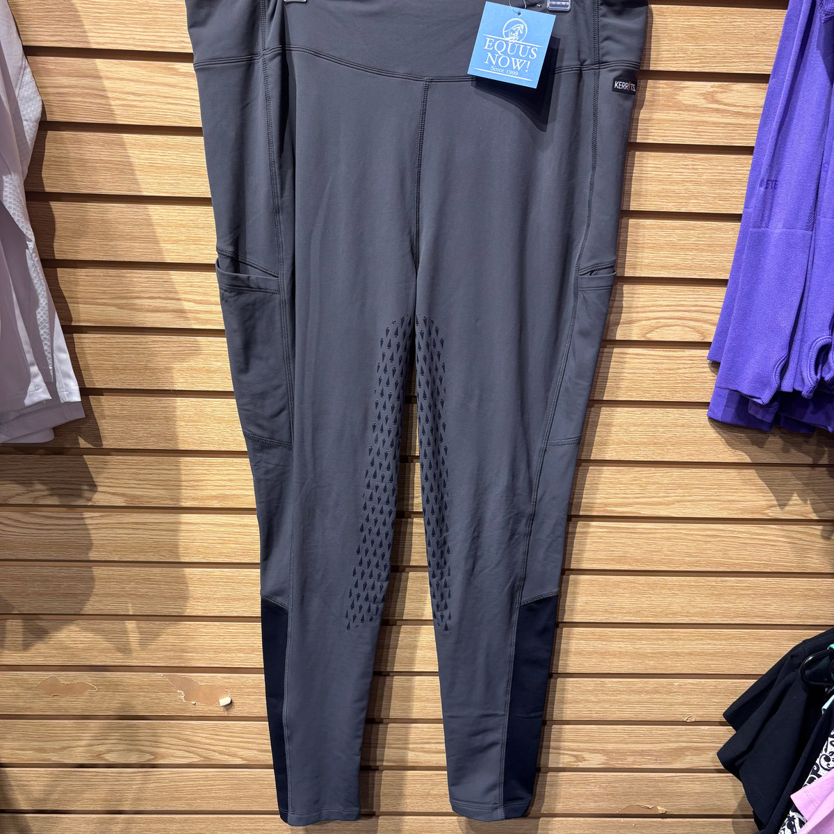 Used 2XL Grey Kerrits Full Leg Silicone Tights