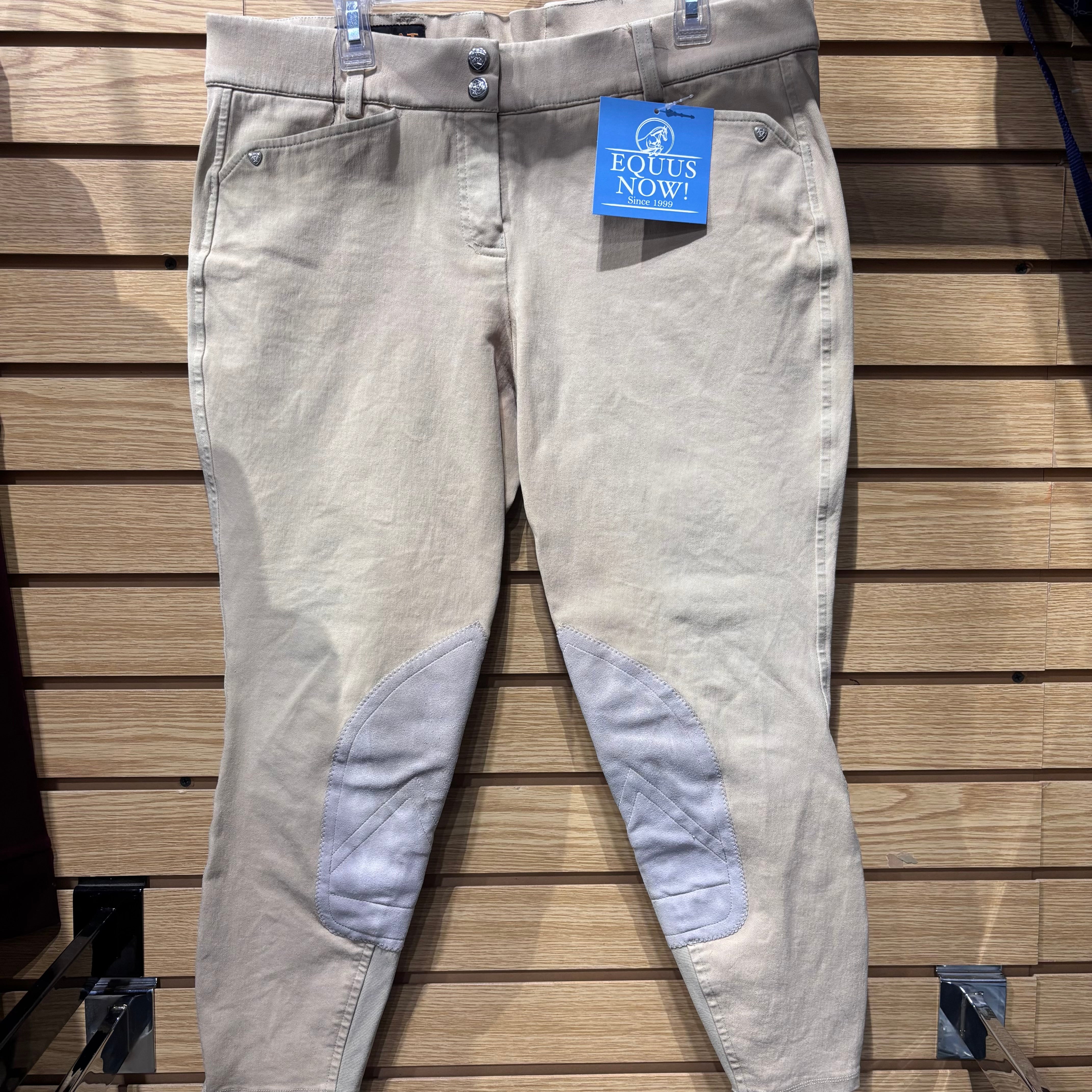 Used 32R Ariat Heritage Tan Knee Patch Breeches