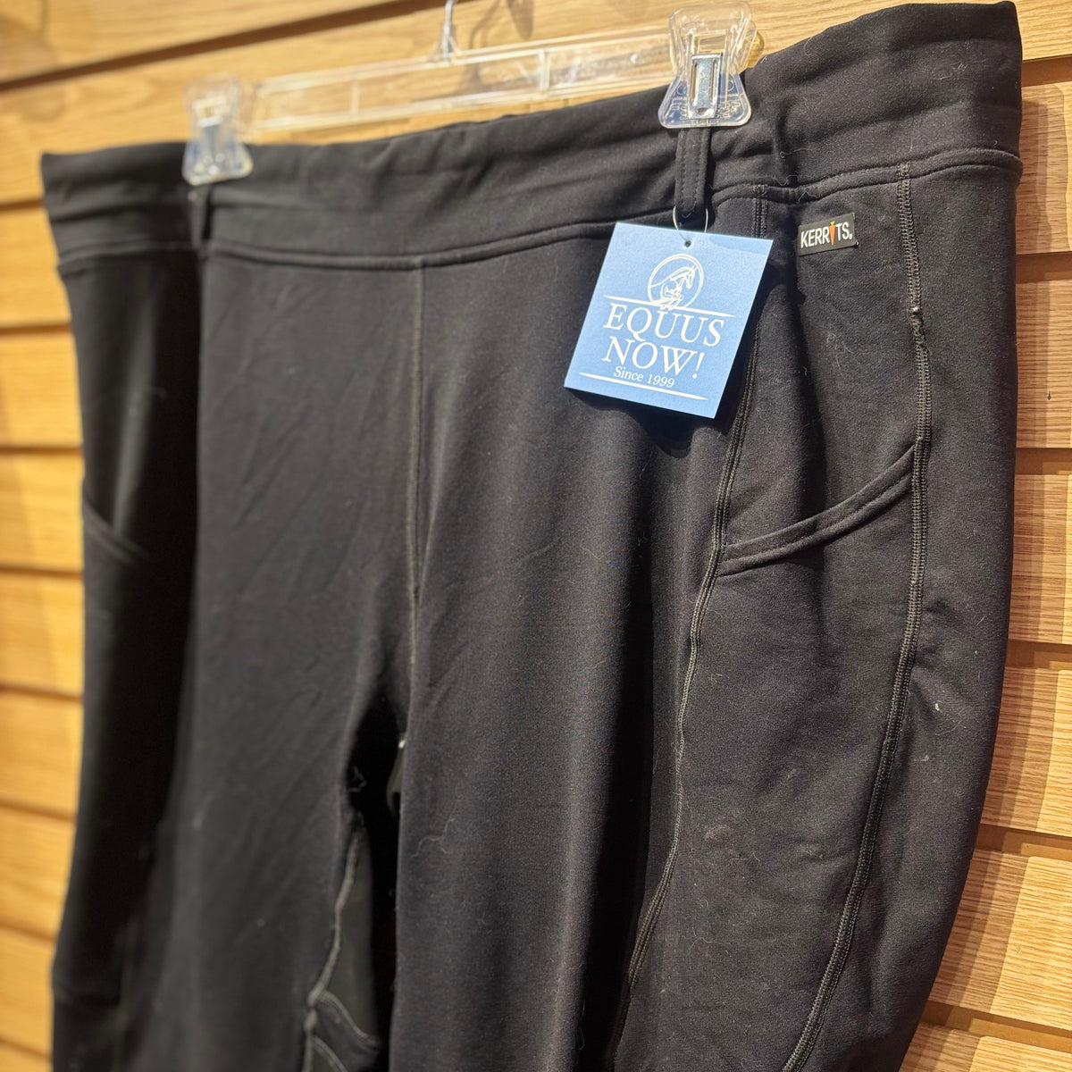 Used 2XL Black Kerrits Full Seat Breeches