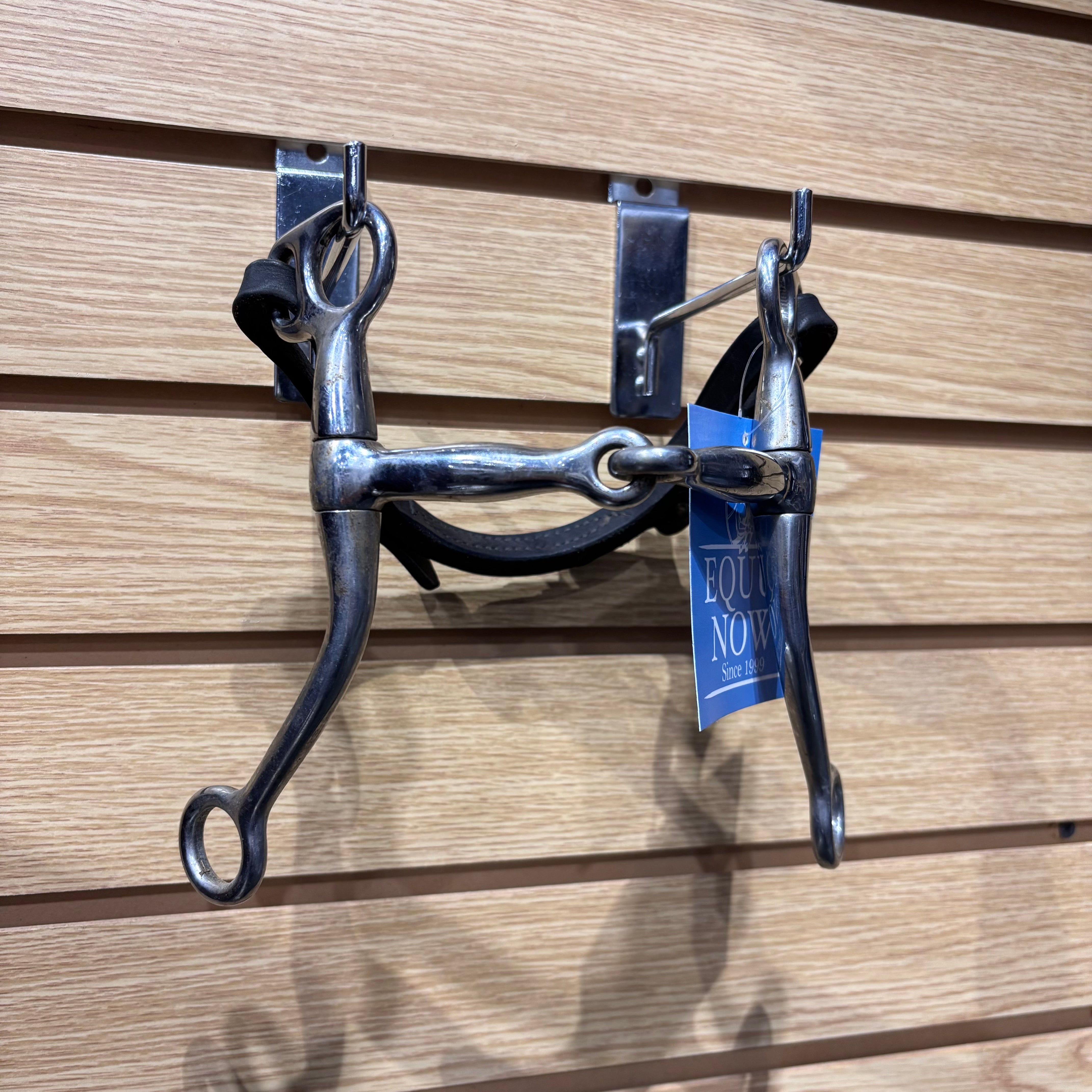 Used 4.75" Single Jointed Leverage Bit with Leather Curb Strap