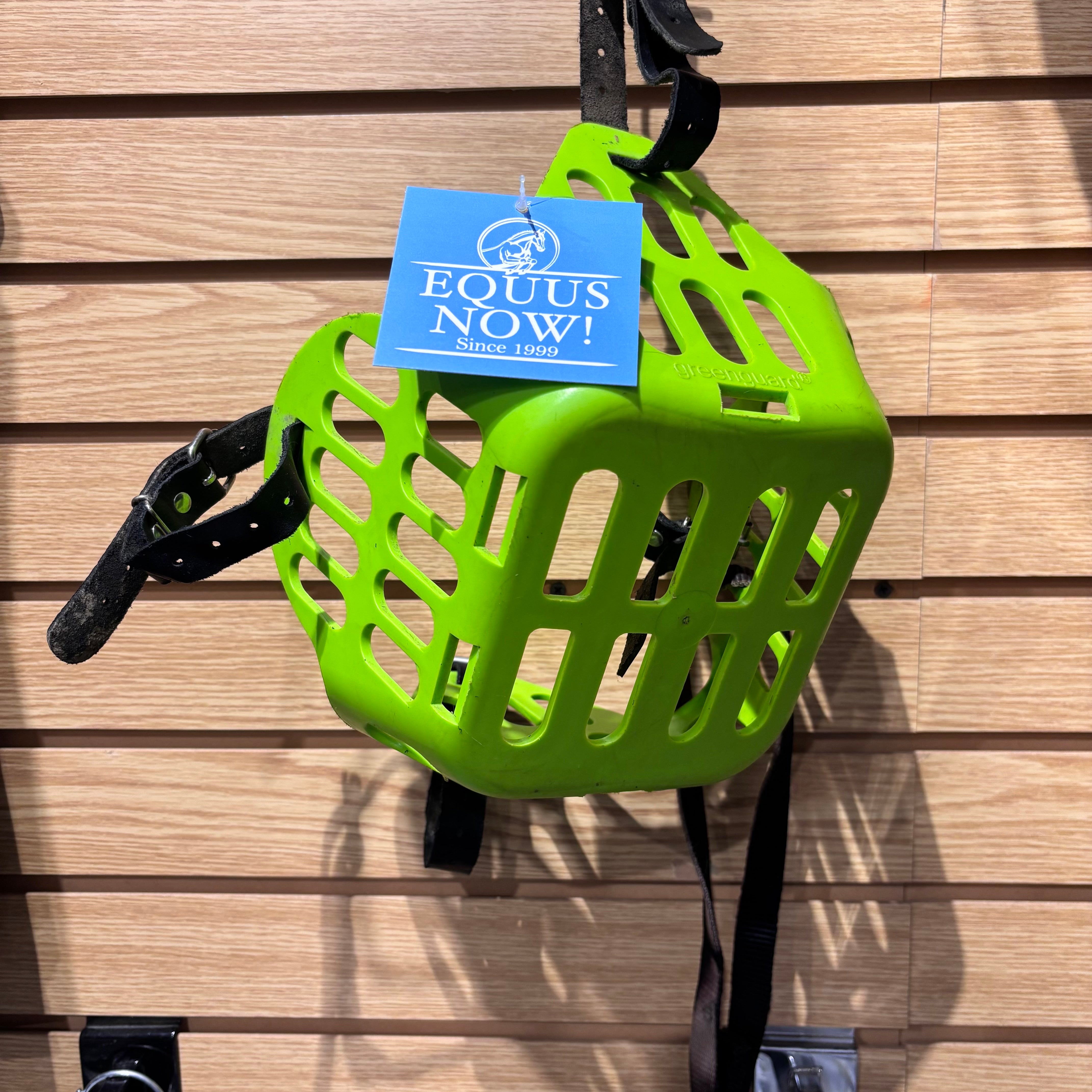 Used Horse Size GreenGuard Muzzle Lime Green