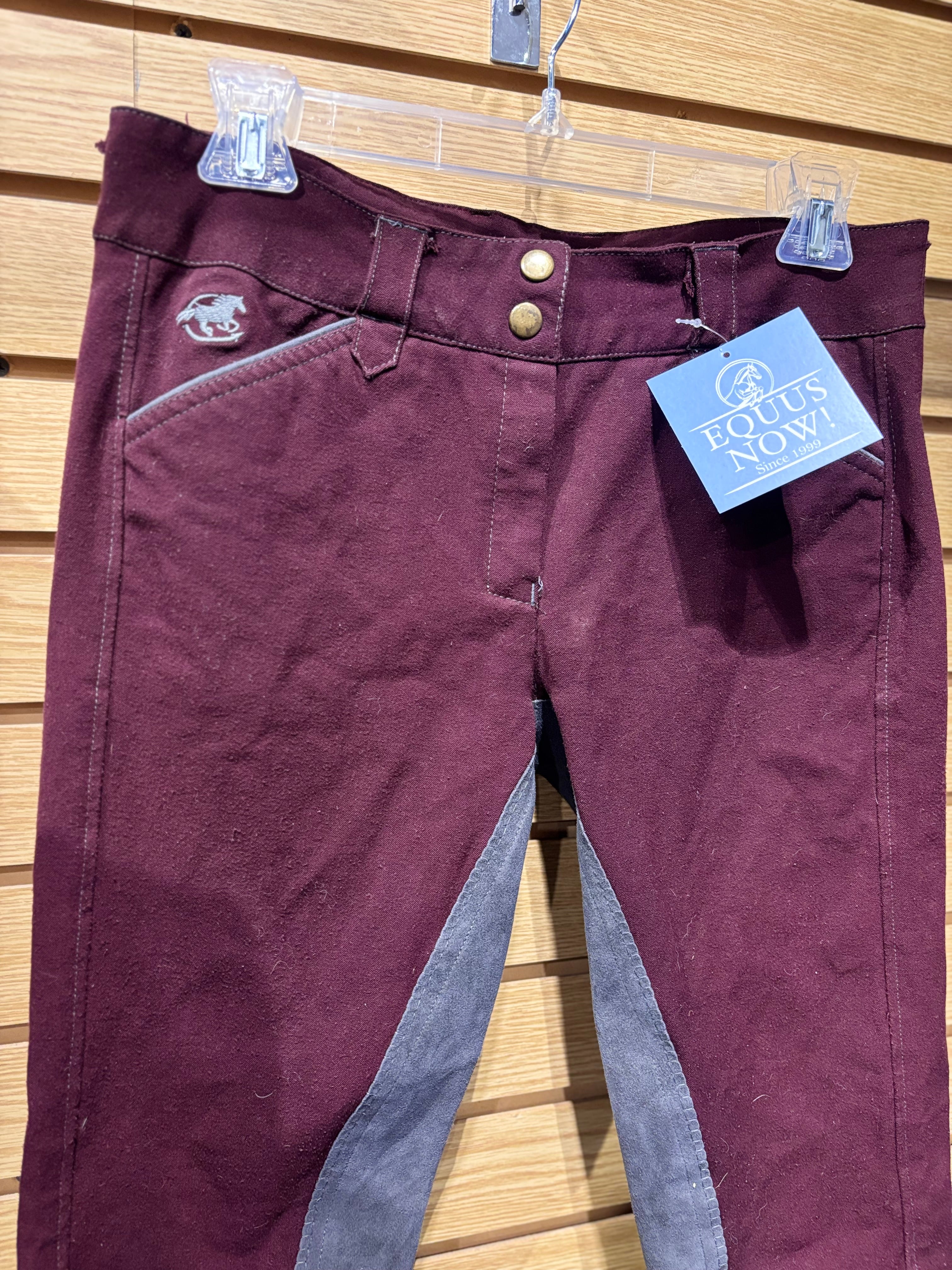 Used 28L Plum/Grey Smartpak Full Seat Breeches