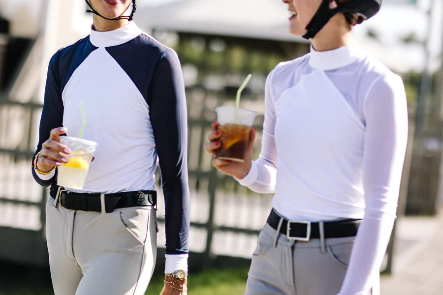 SALE Kastel Long Sleeve White Mesh Show Shirt
