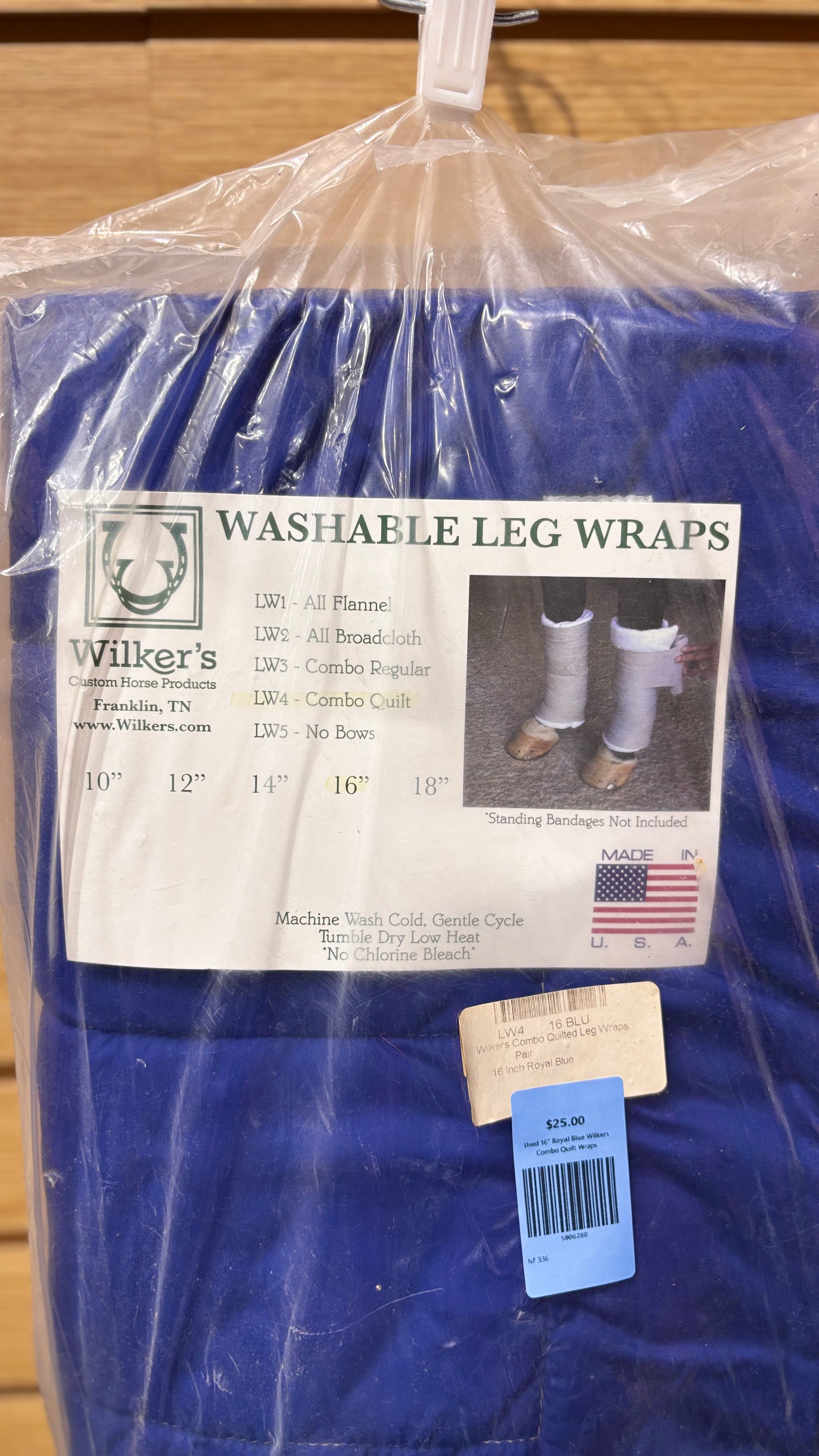Used 16" Royal Blue Wilkers Combo Quilt Wraps