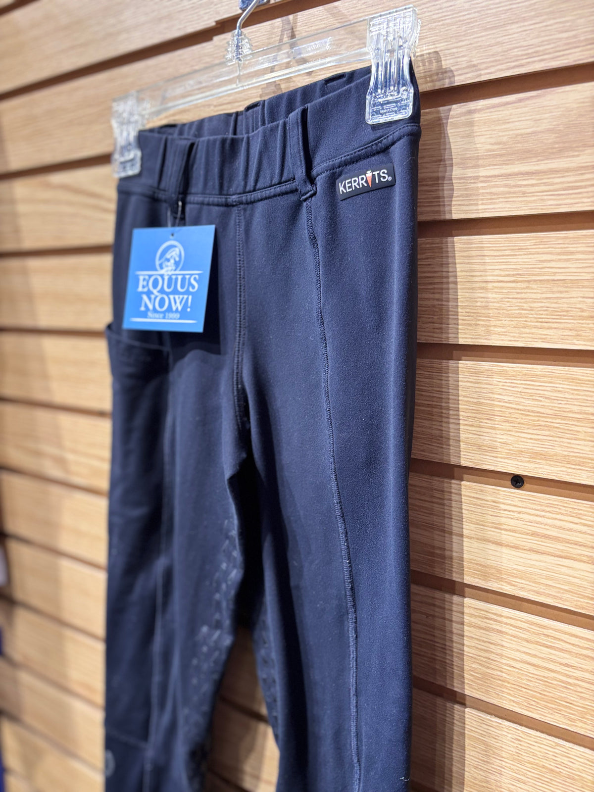 Used Youth Small Black Kerrits Silicone Full Leg Breeches
