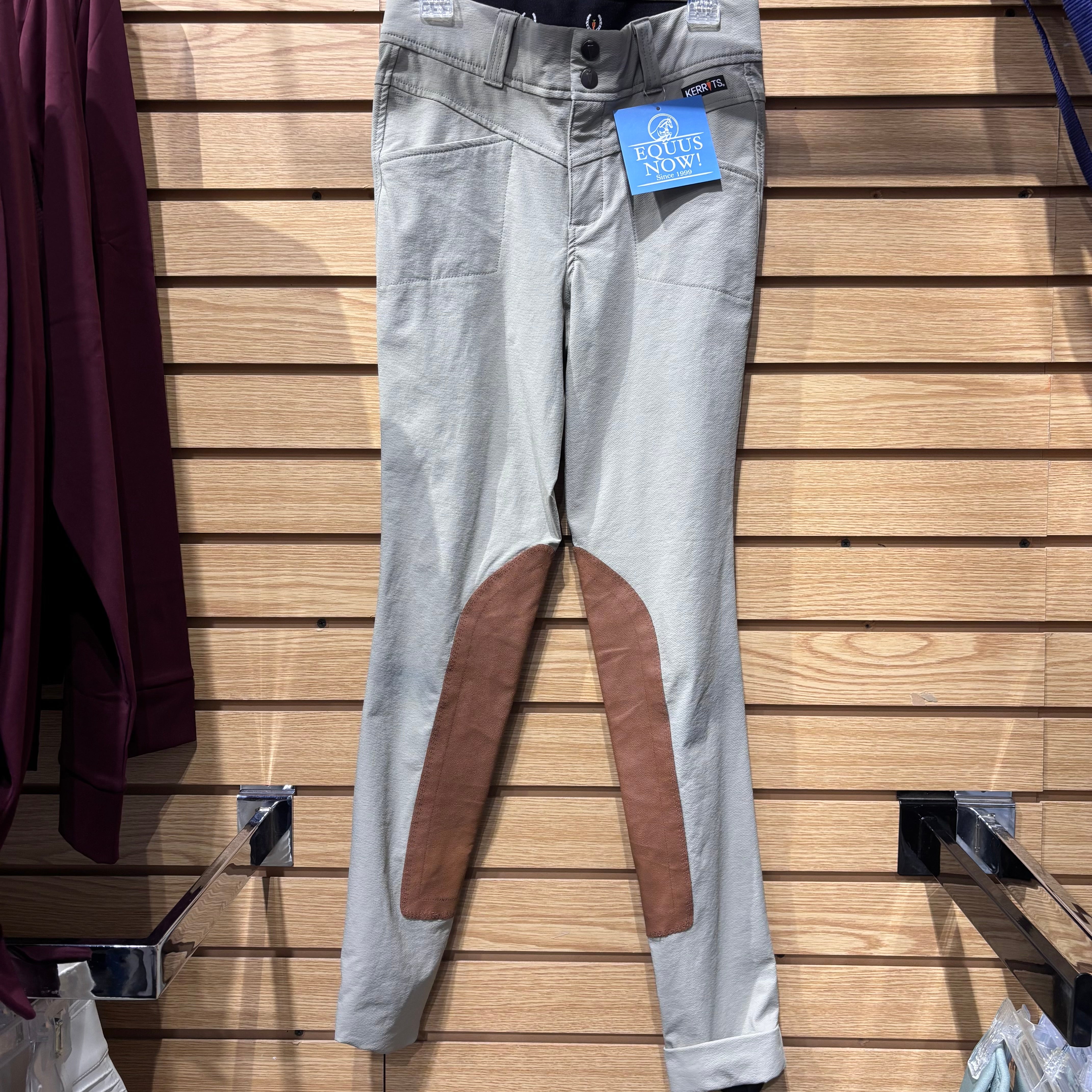 Used XL Kerrits Crossover Tan Knee Patch Jodhpurs
