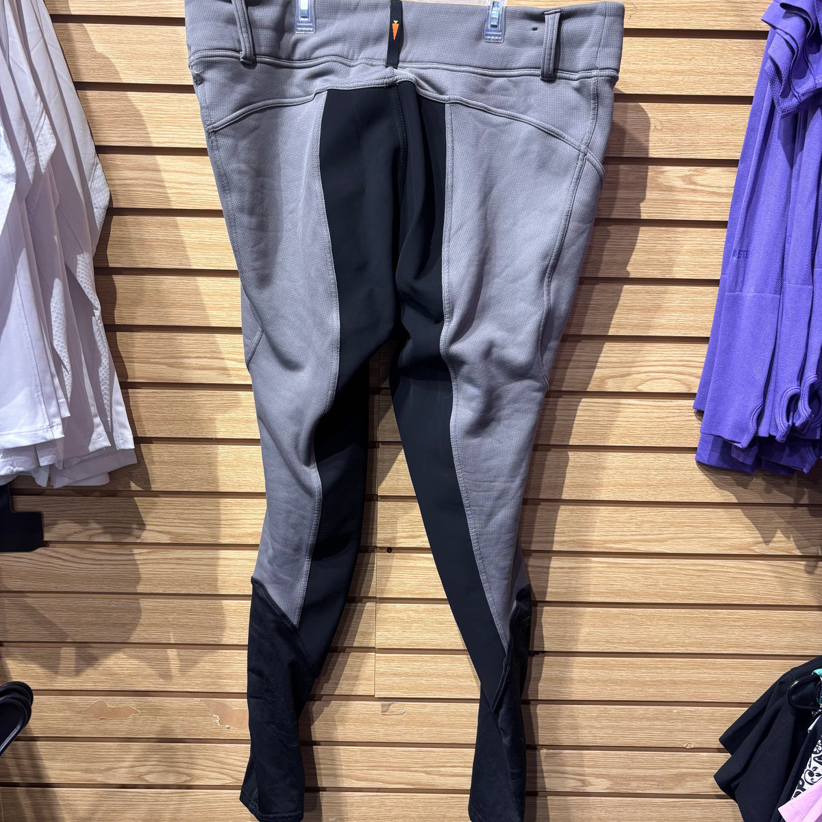 Used 2XL Grey/Black Kerrits Fleece Lined Winter Breeches