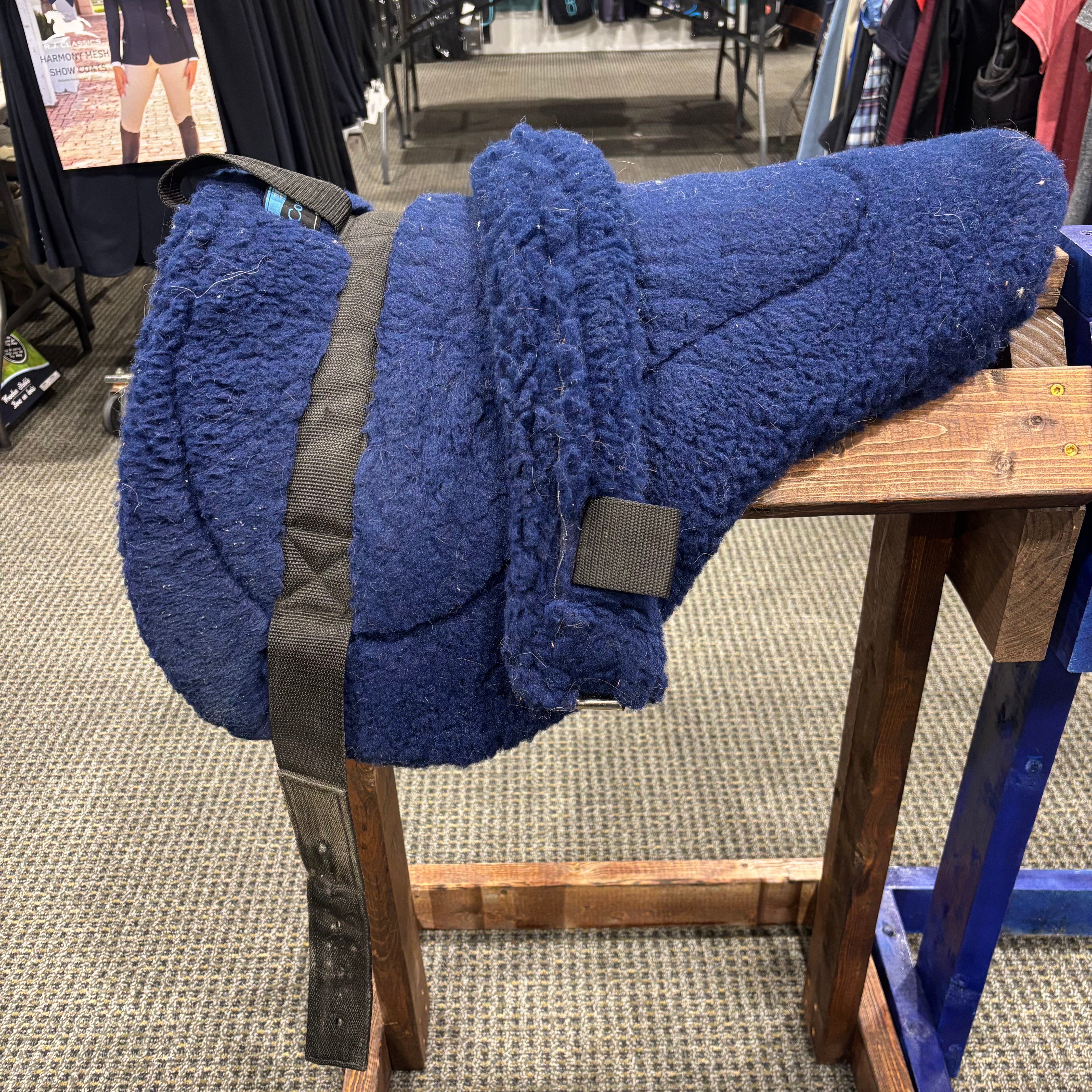 Used Navy Fleece Bareback Pad