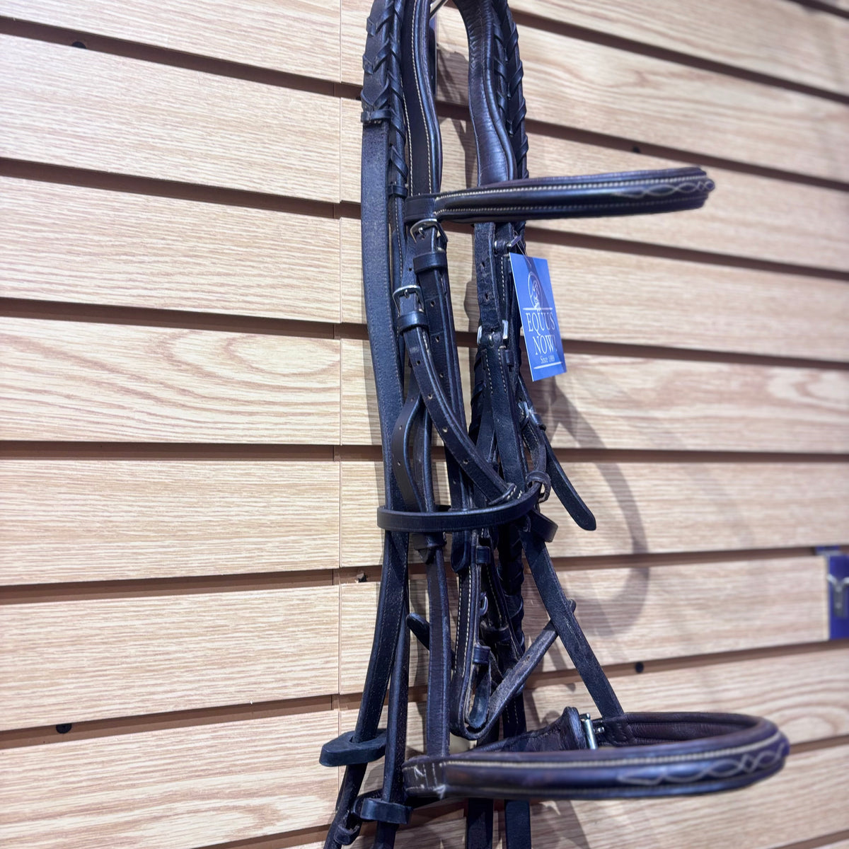 Used Full Brown Bobbys English Tack Monocrown Bridle w Laced Reins