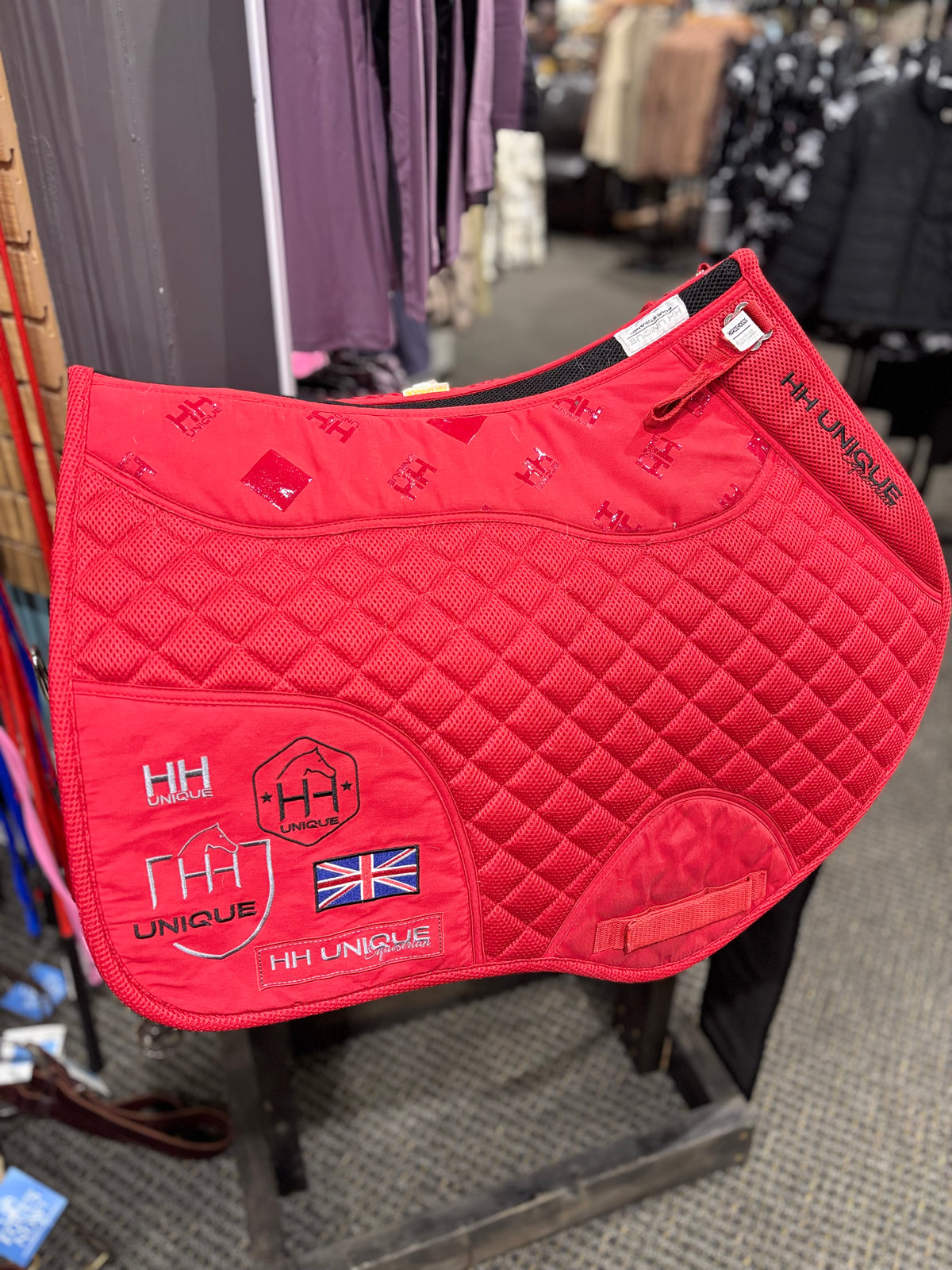 Used Full Red HH Unique Jump Saddle Pad