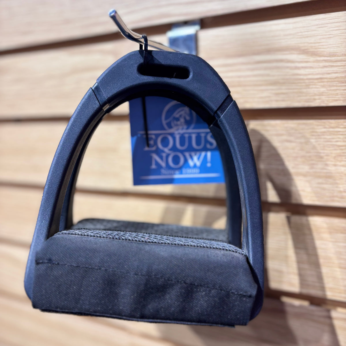Used 5" Black Compositi Stirrups with Cashel Stirrup Cushions
