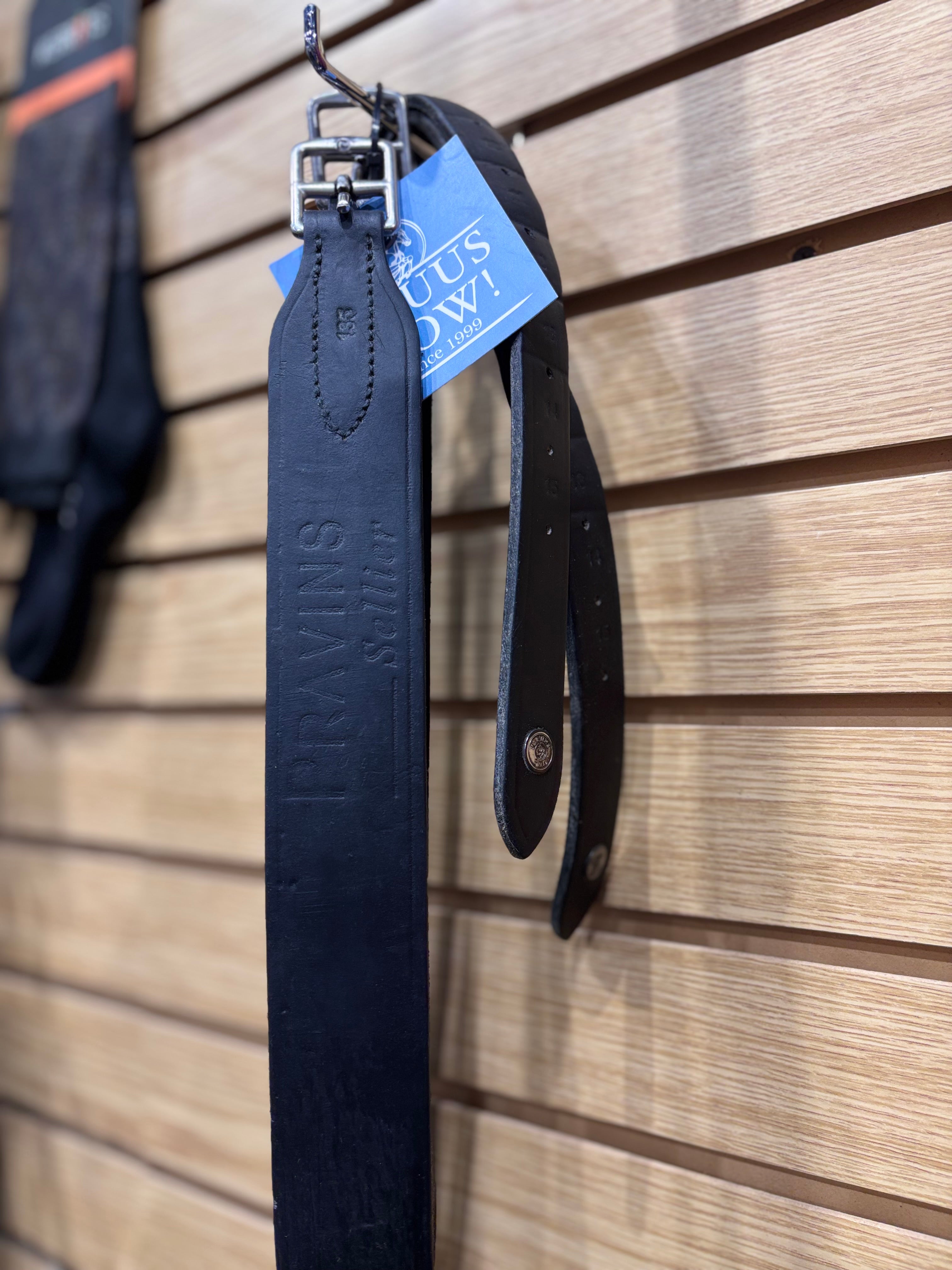 Used Pravins Sellier 135cm Wide Stirrup Leathers Black
