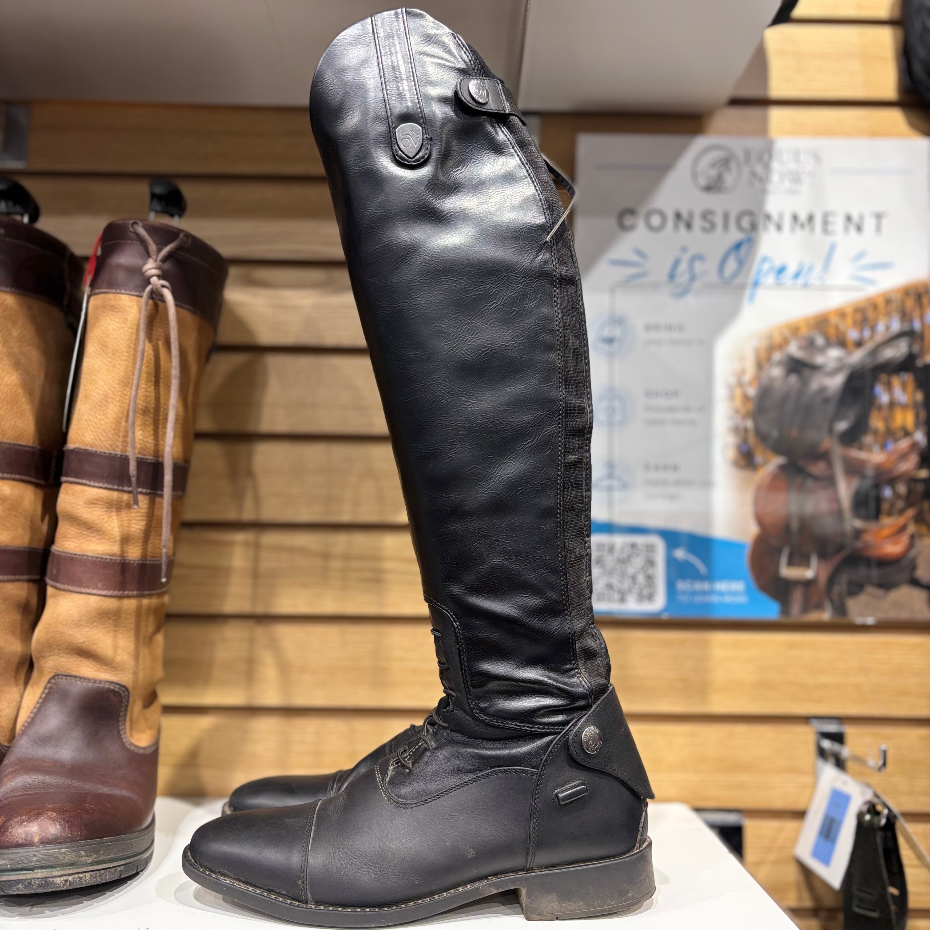 Used 8 Black Ovation Sophia Tall Boots