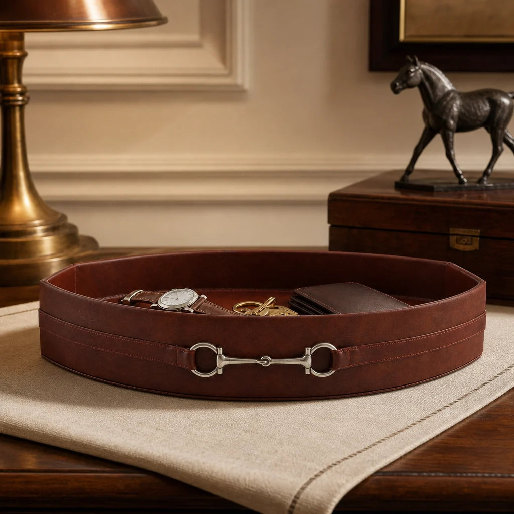 Equestrian Horse Bit Vegan Leather Tray
