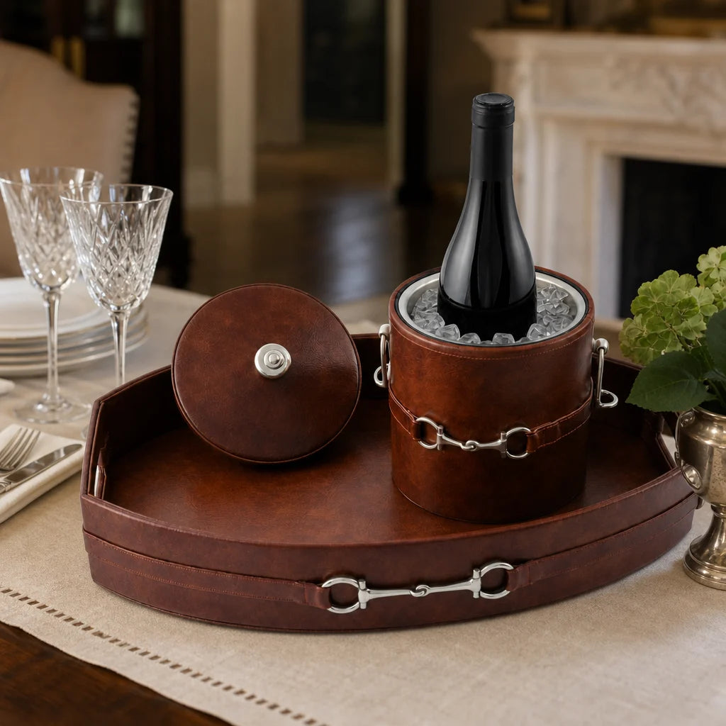Equestrian Horse Bit Vegan Leather Tray