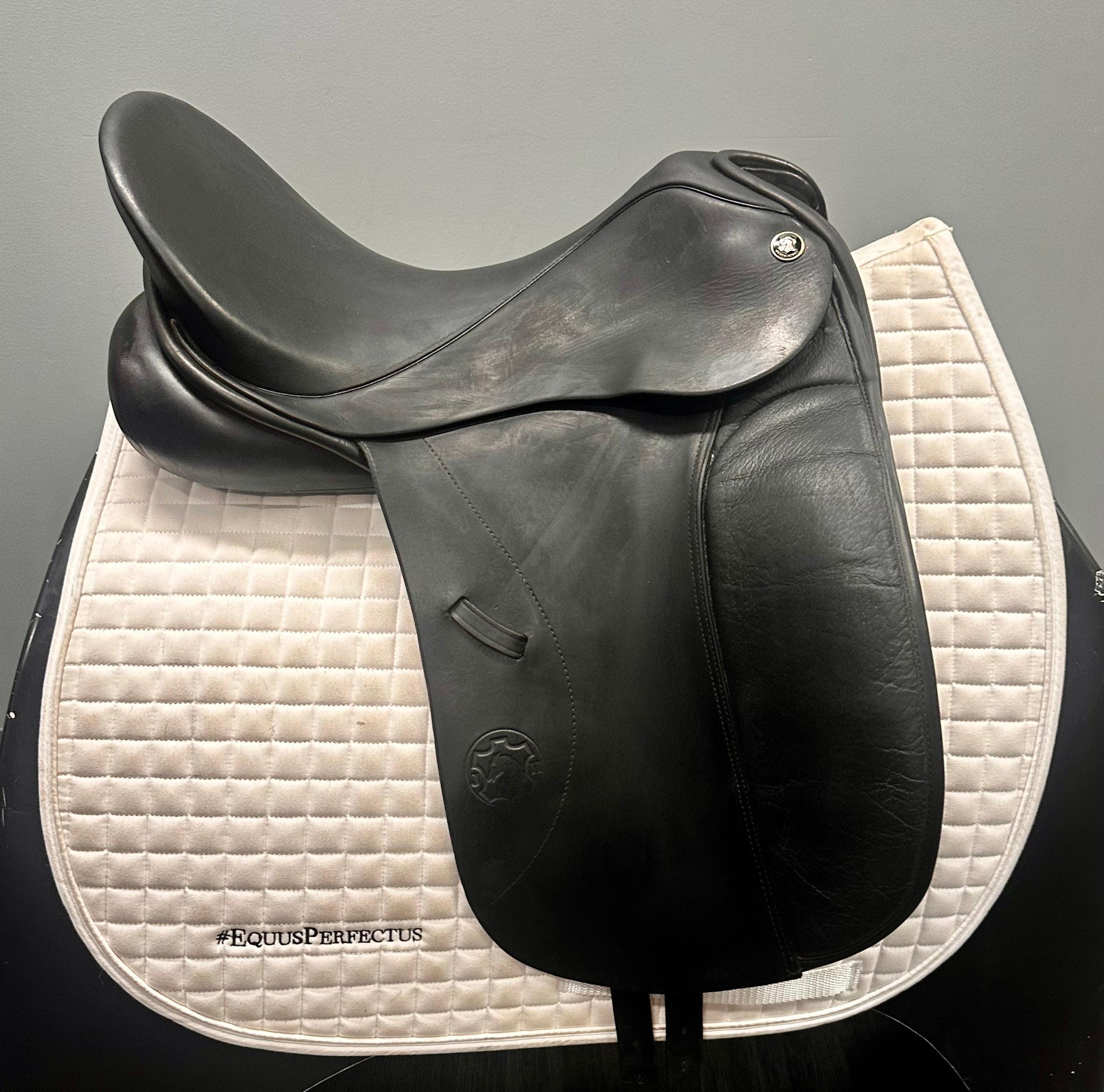 Used Sattlerei Dressage Saddle 17.5" Wide Tree