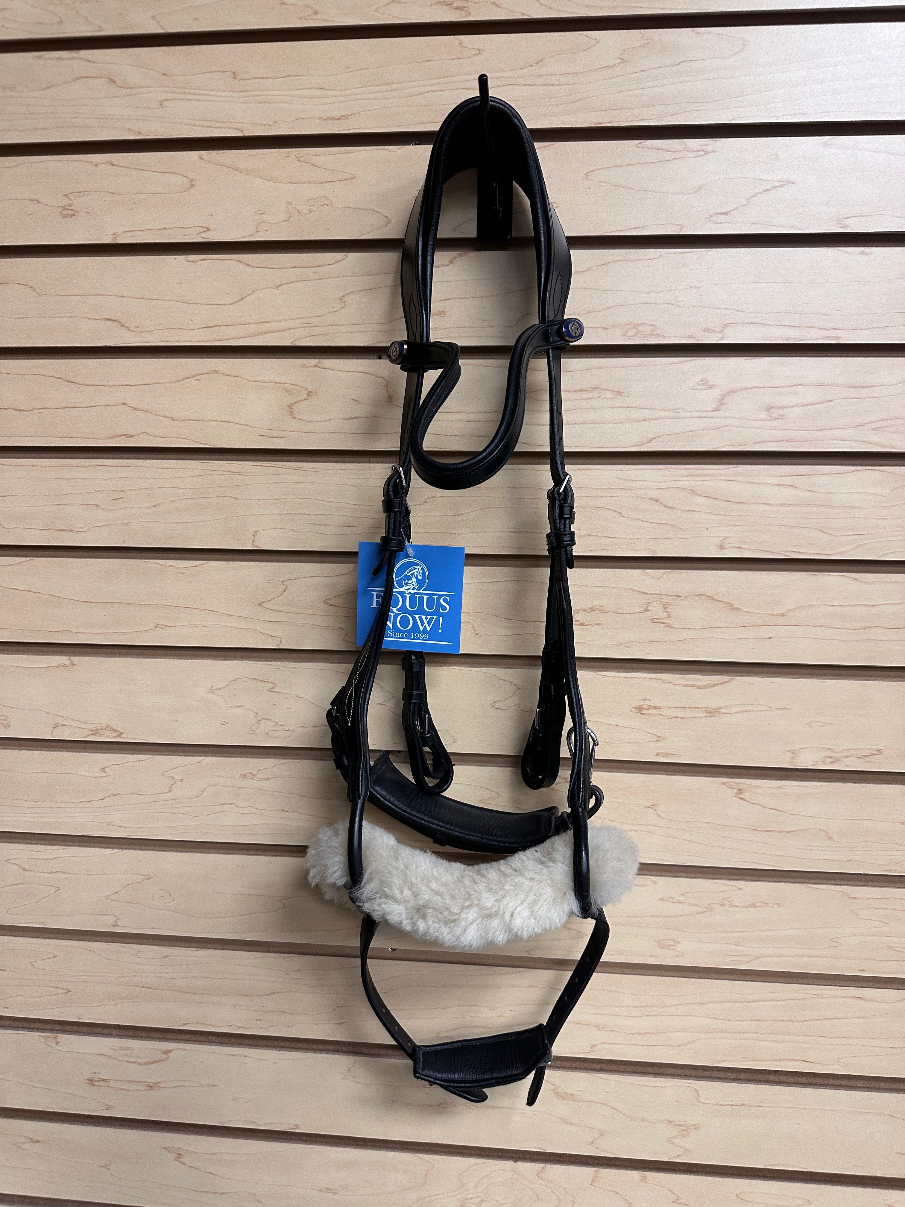 Used Full Black PS Of Sweden Dressage Anatomical Bridle