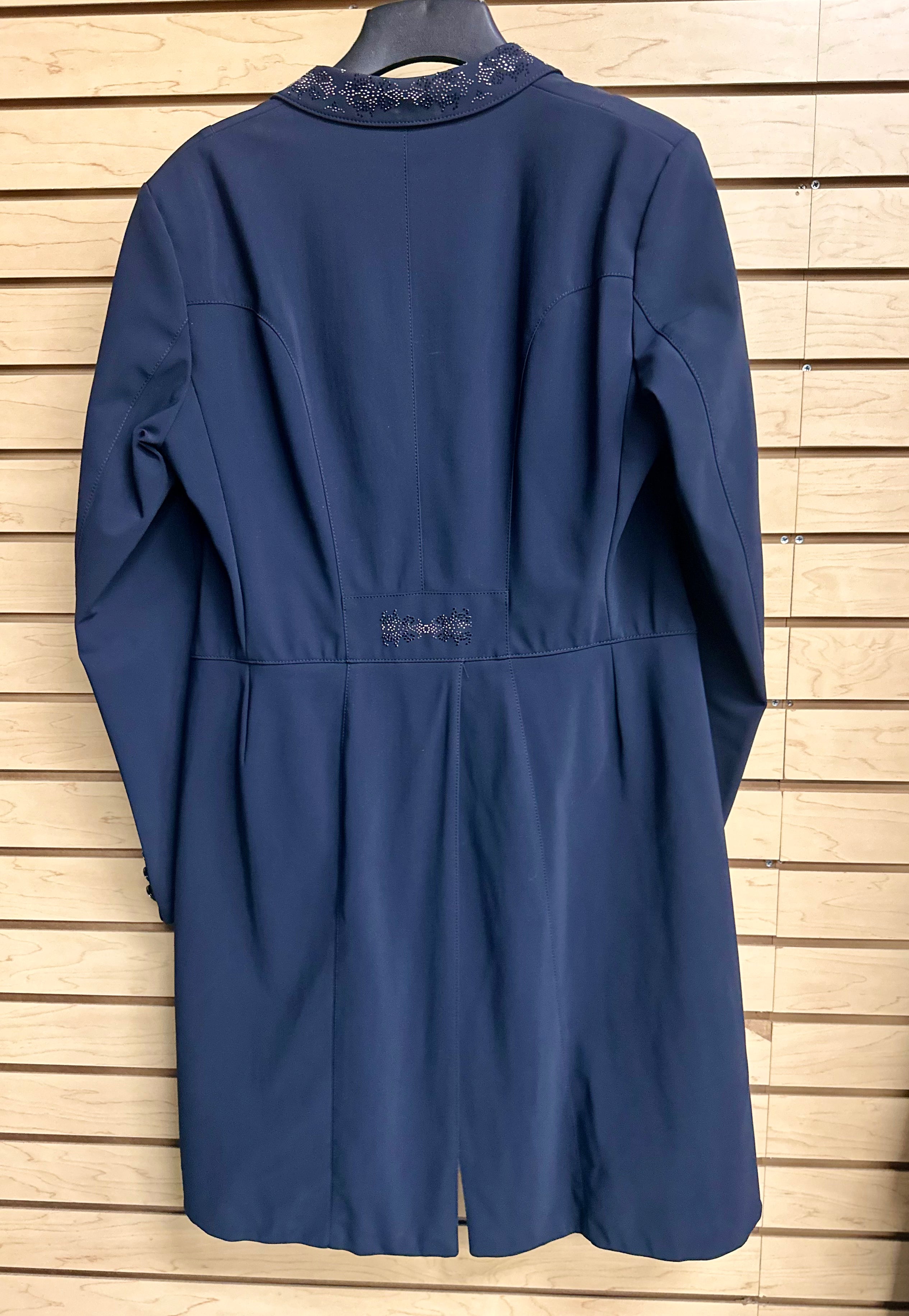 Used 44 Black Pikeur Shadbelly Coat with Crystal Details