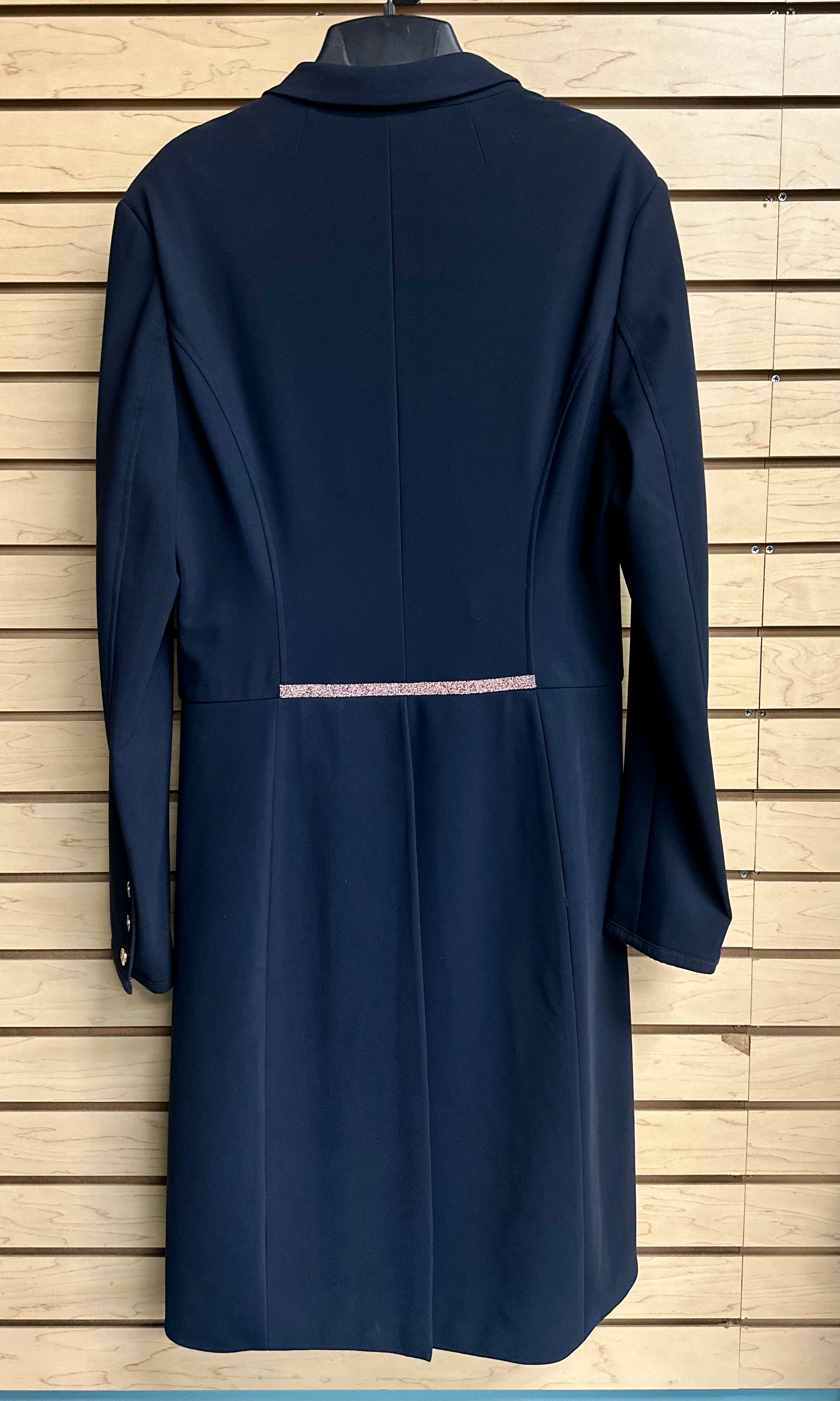 Used 42 Black Samshield Premium Shadbelly Show Coat with Rose Gold and Crystal Detail