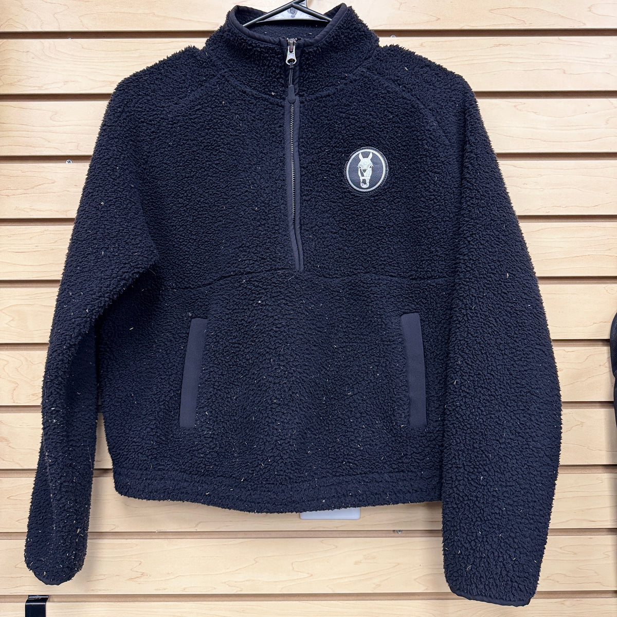 Used XS Black World Equestrian Center Fleece 1/4 Zip