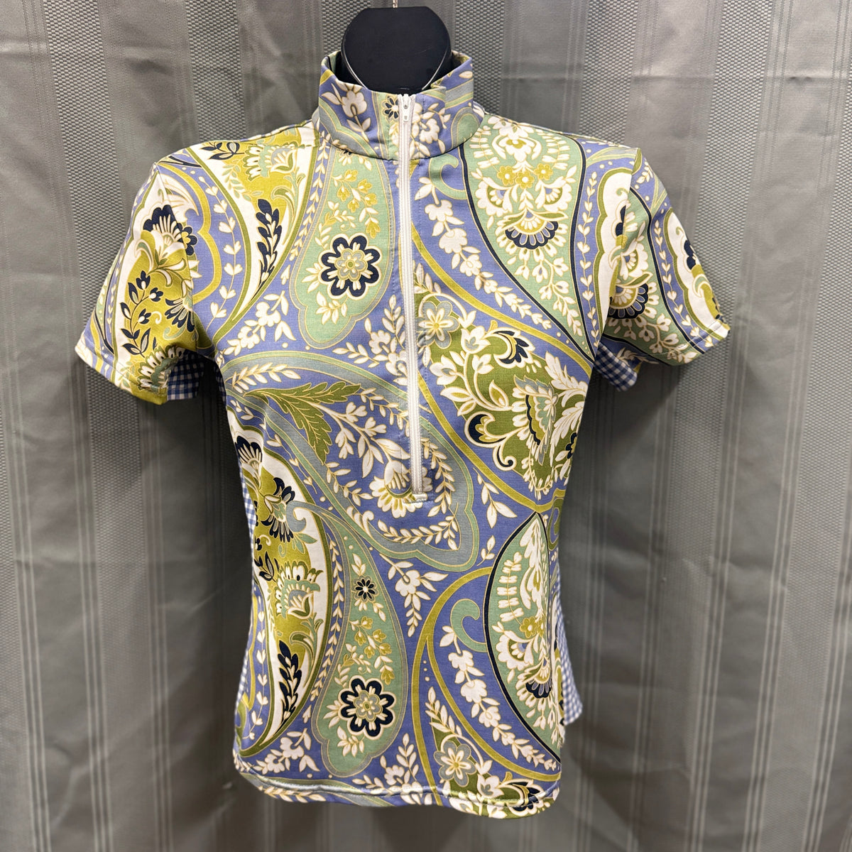 Used Small Green/Blue Paisley FITS Sun Shirt