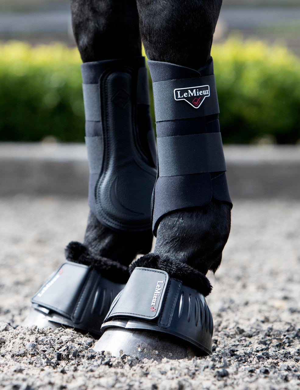 LeMieux Rubber Bell Boots with Fleece - supporting