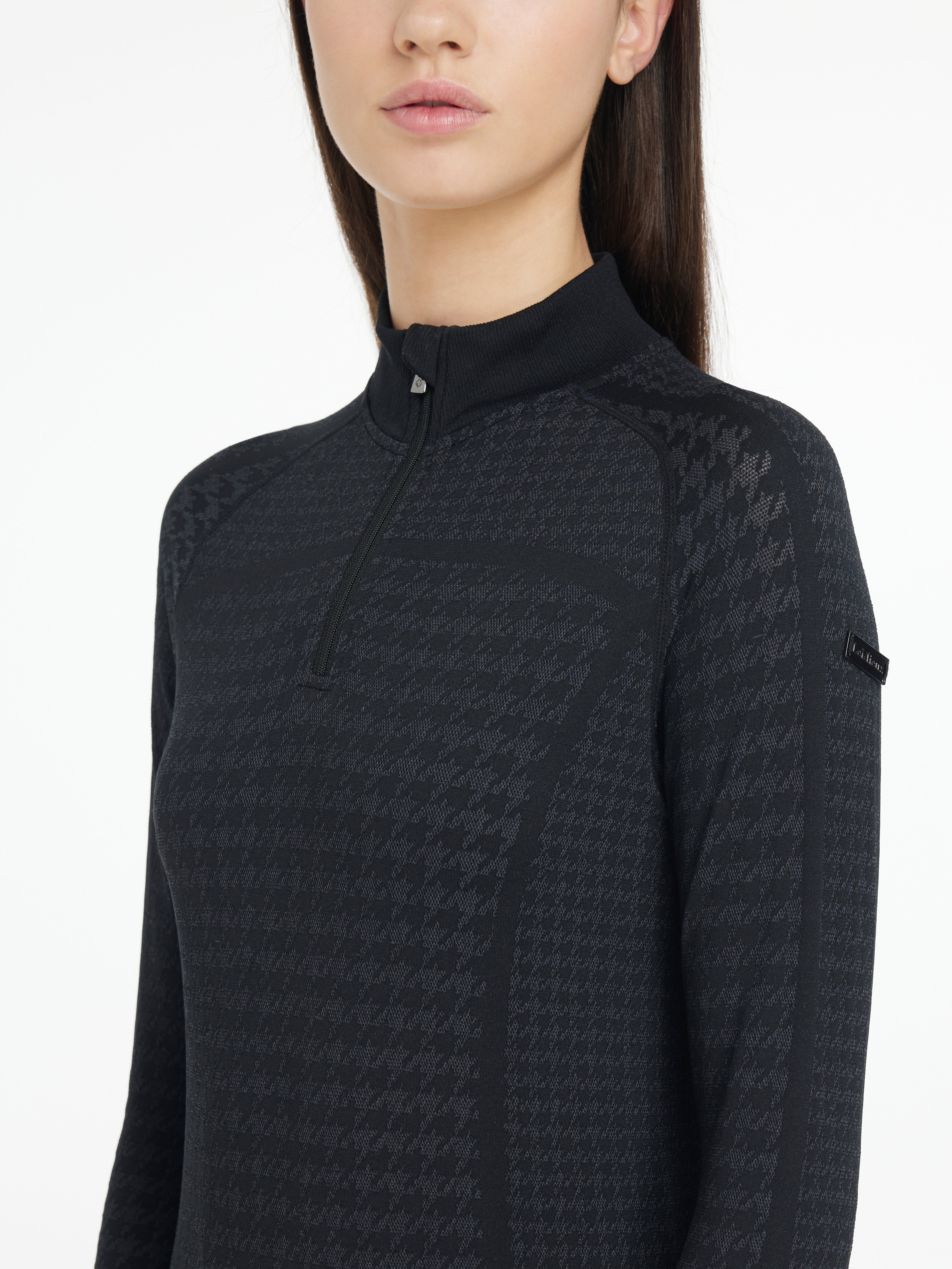 LeMieux Aspen Houndstooth Quarter Zip Top