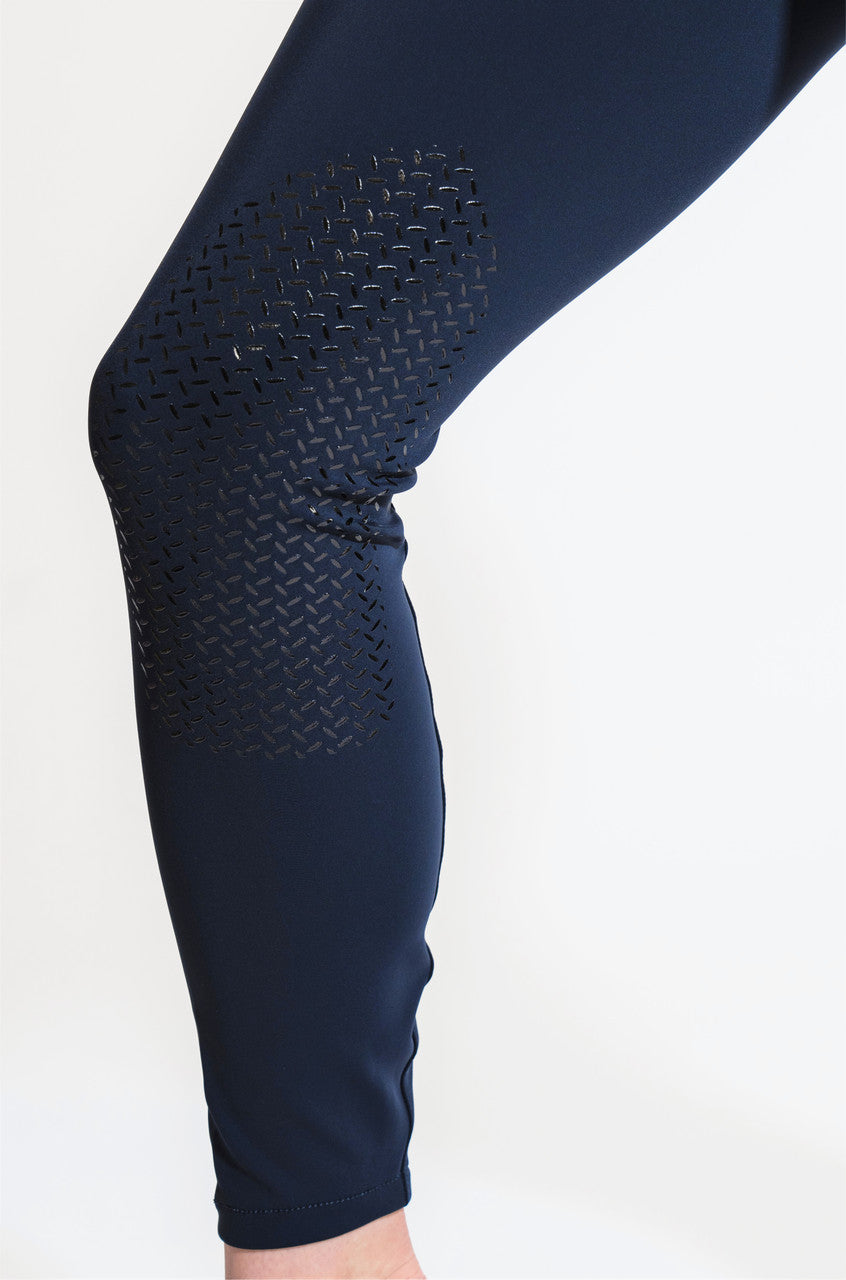 KL Select Gabrielle Knee Patch Breech - Navy/Black - supporting