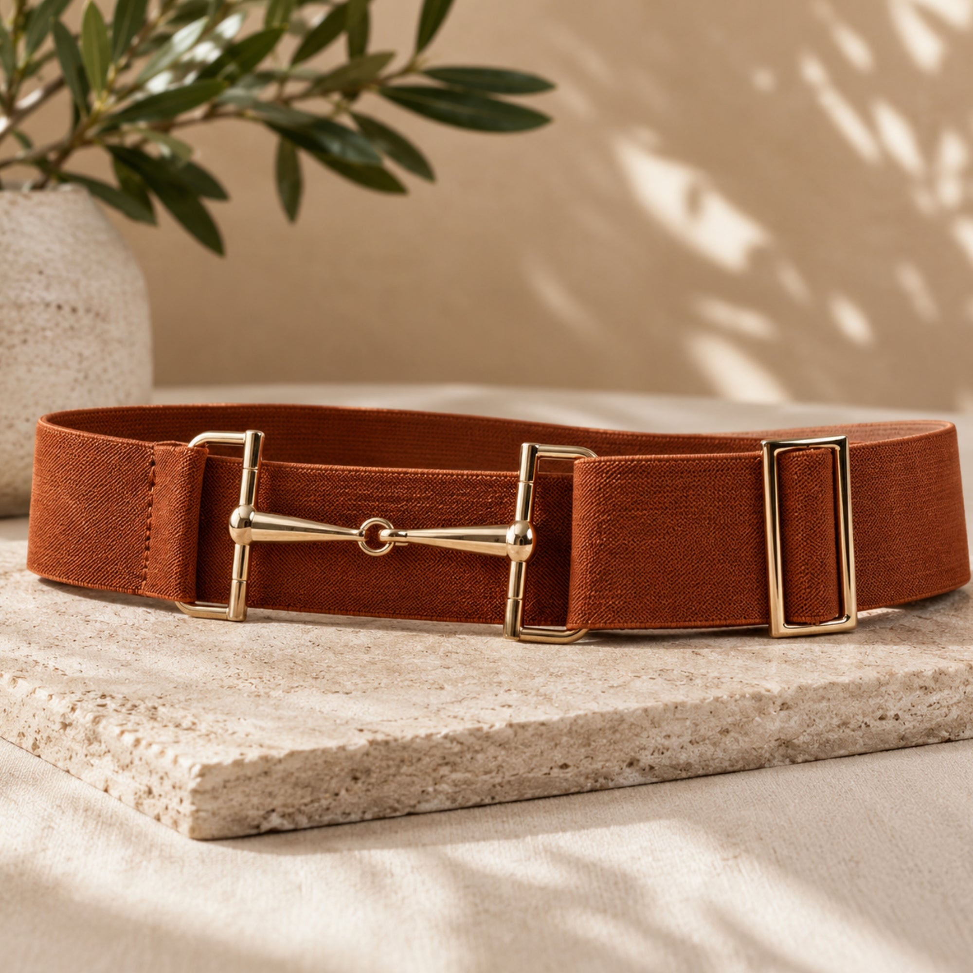 ELASTIC STRETCH BELT WITH HORSEBIT DETAIL