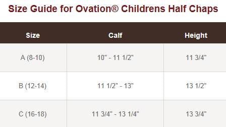 Ovation Kids Suede/Leather Half Chaps - supporting