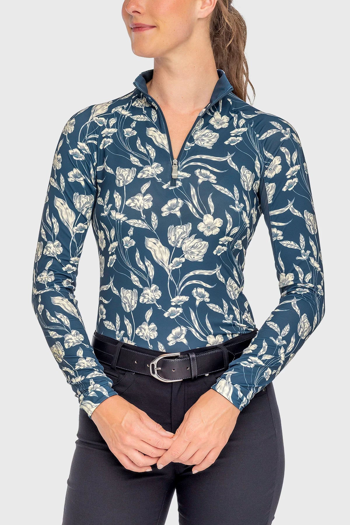 Kastel Long Sleeve Sailor Blue French Tulip 1/4 Zip