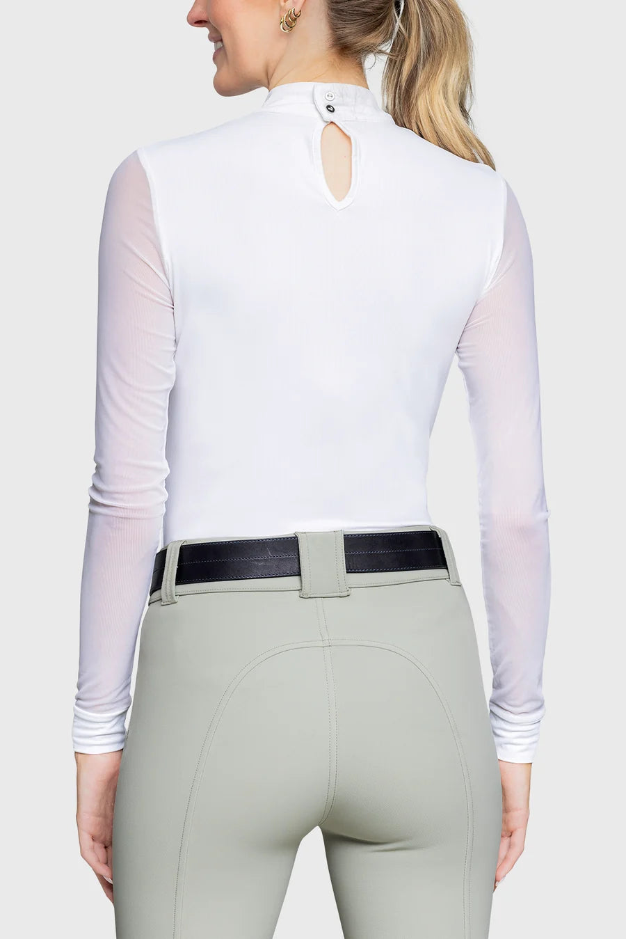 SALE Kastel Long Sleeve White Mesh Show Shirt