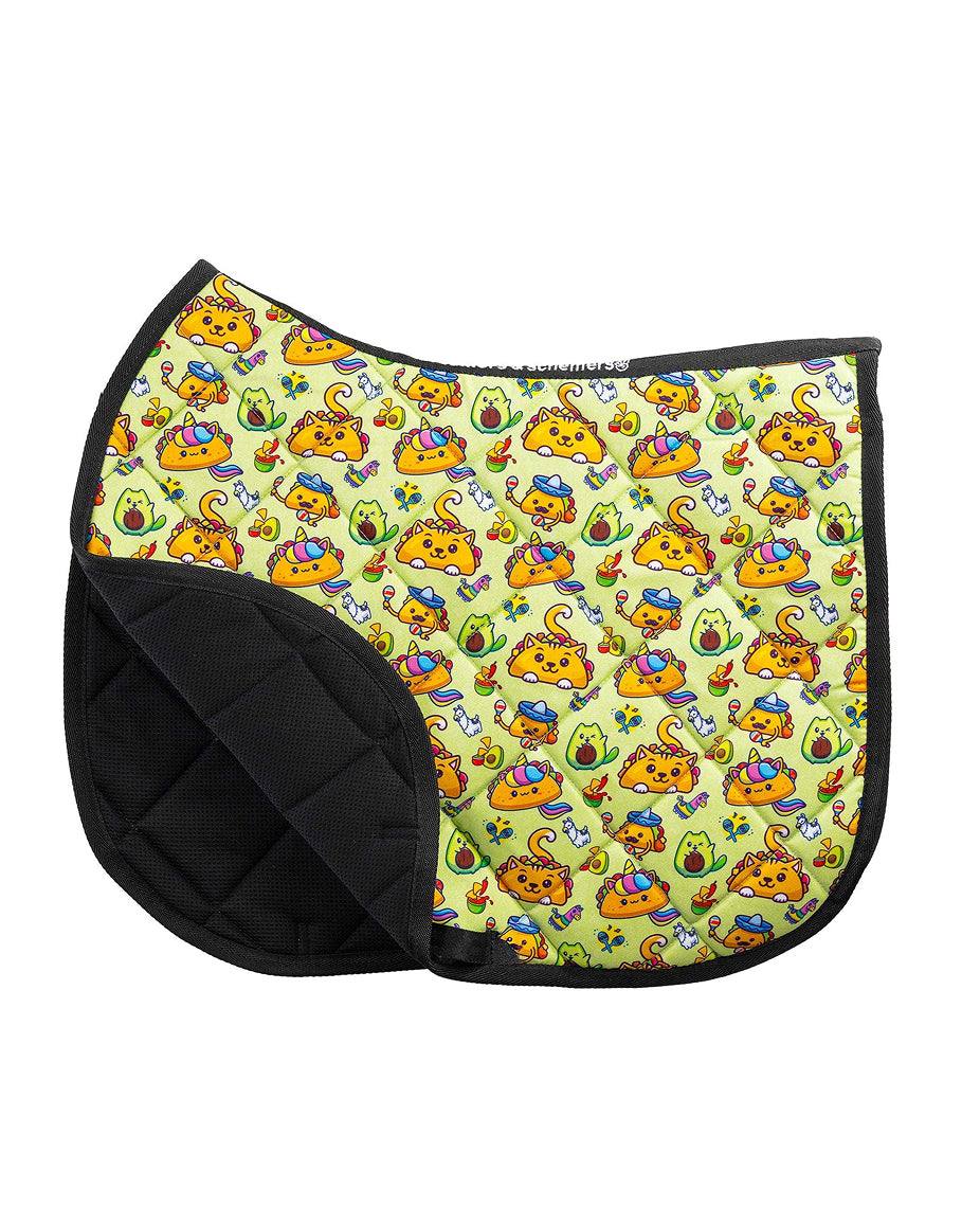 Dreamers & Schemers All Purpose Saddle Pad - Taco Cat